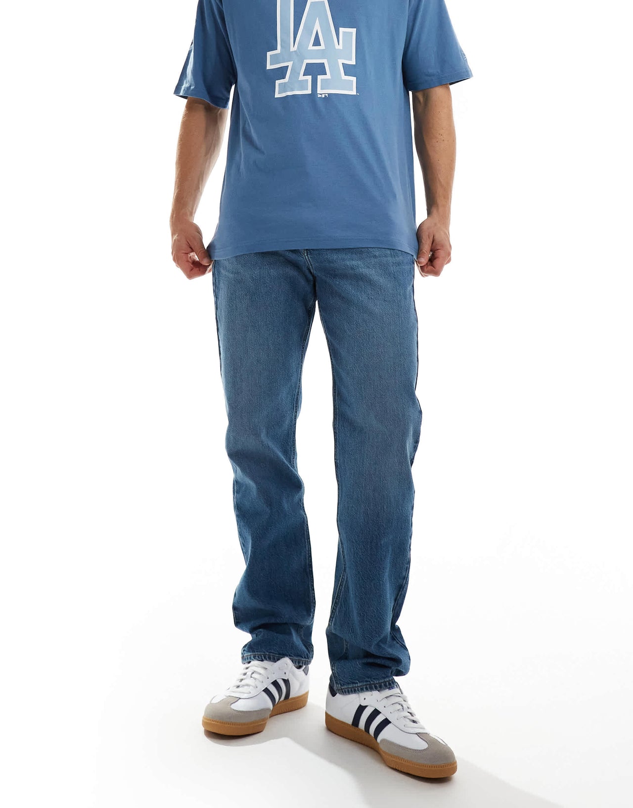 Lee West relaxed straight fit jeans in mid wash