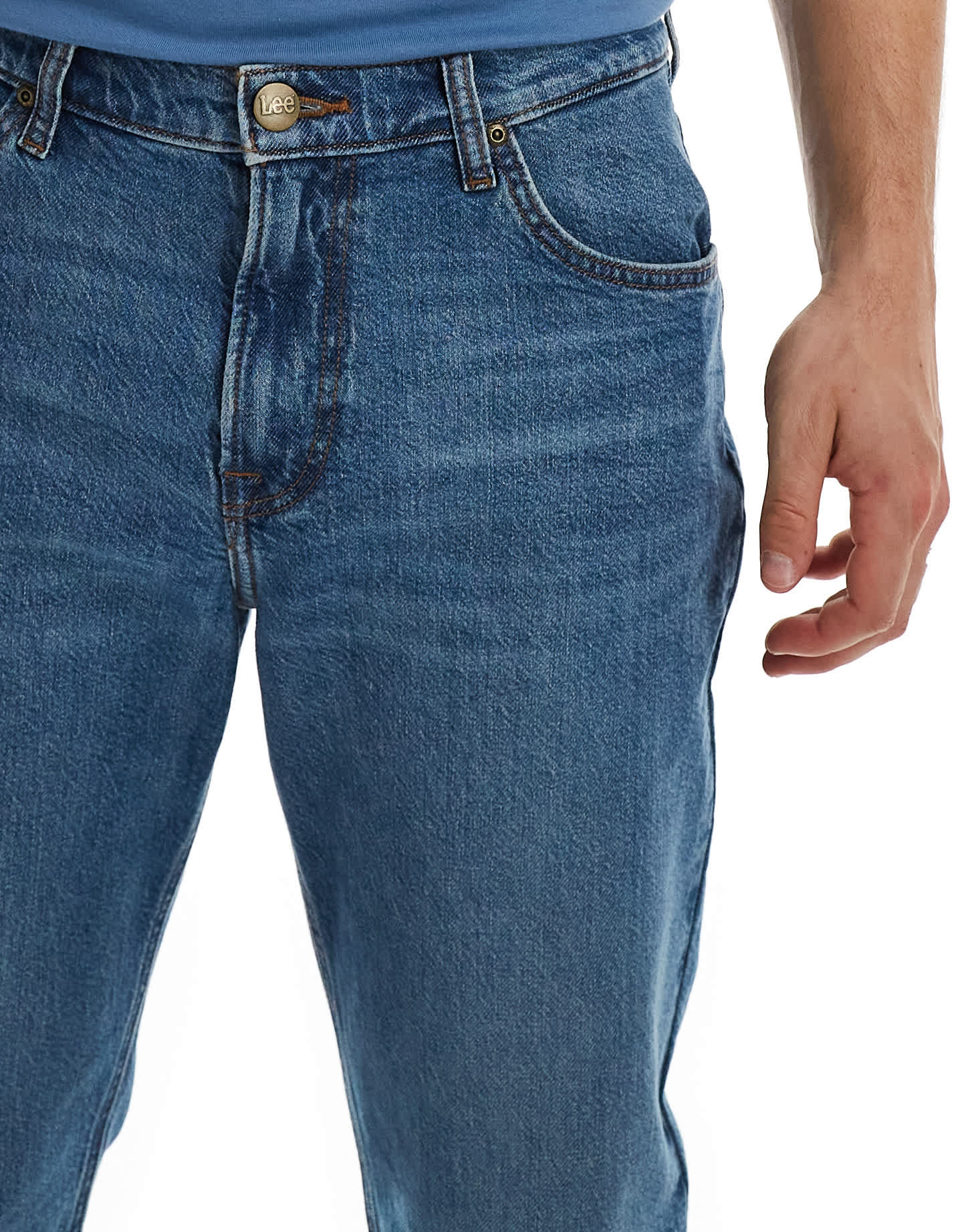 Lee West relaxed straight fit jeans in mid wash