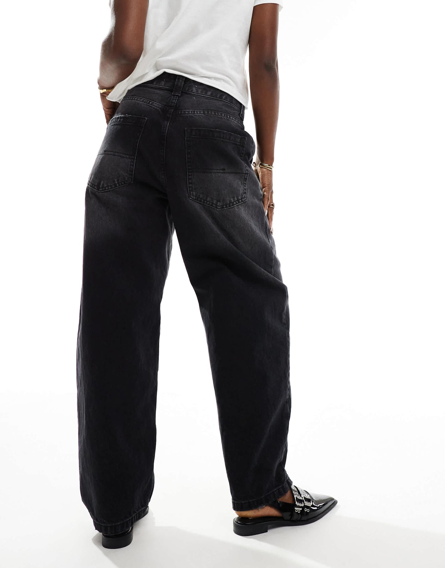 Bershka baggy skater jeans in washed black