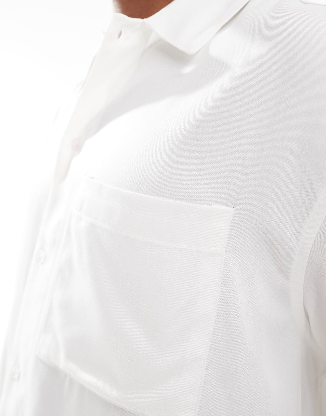 ASOS DESIGN oversized viscose boxy shirt with pocket in white