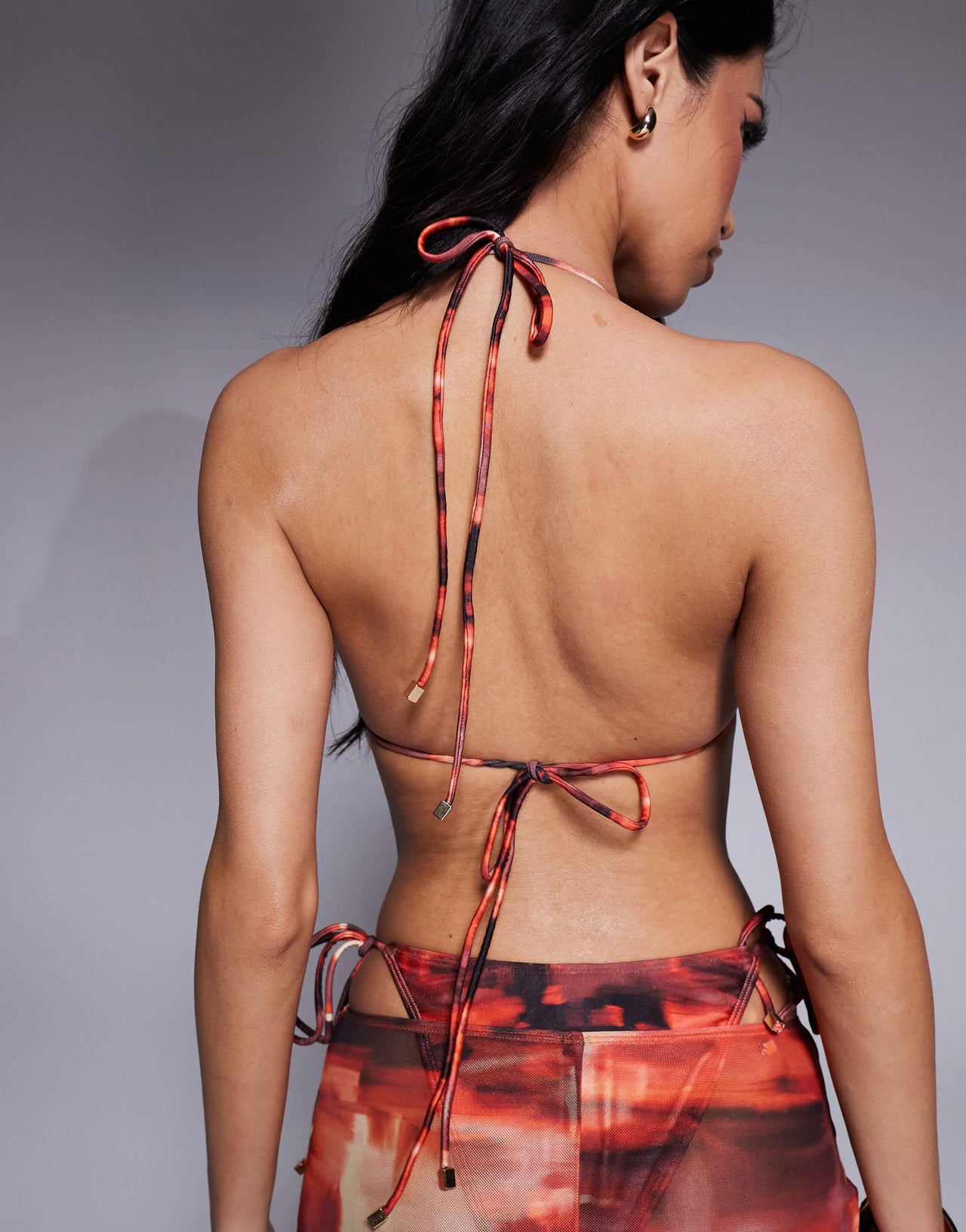 Southbeach triangle bikini top in abstract print
