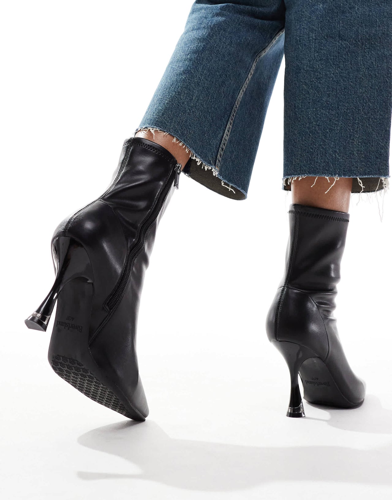 River Island heeled boot in black