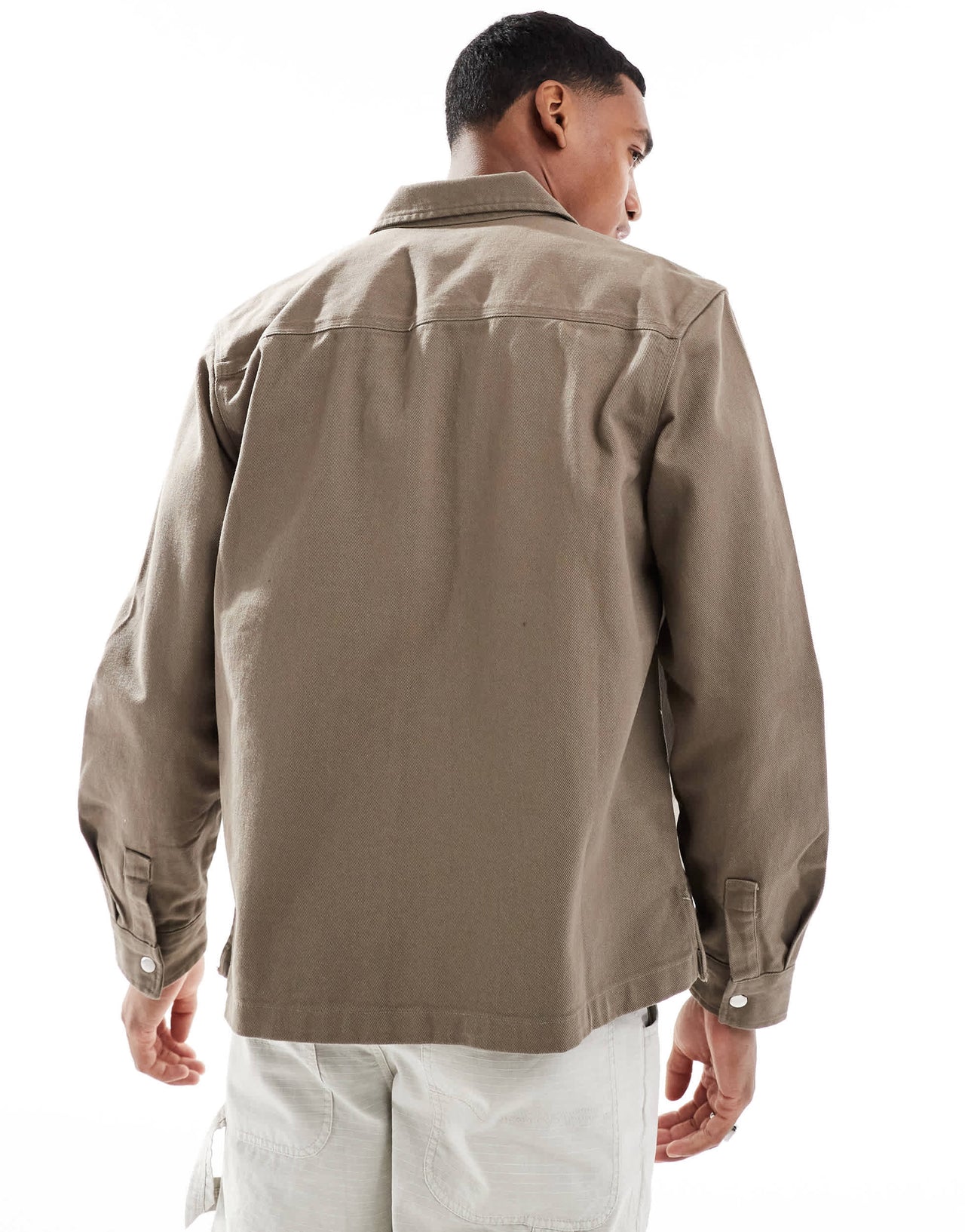 New Look twill overshirt in mink
