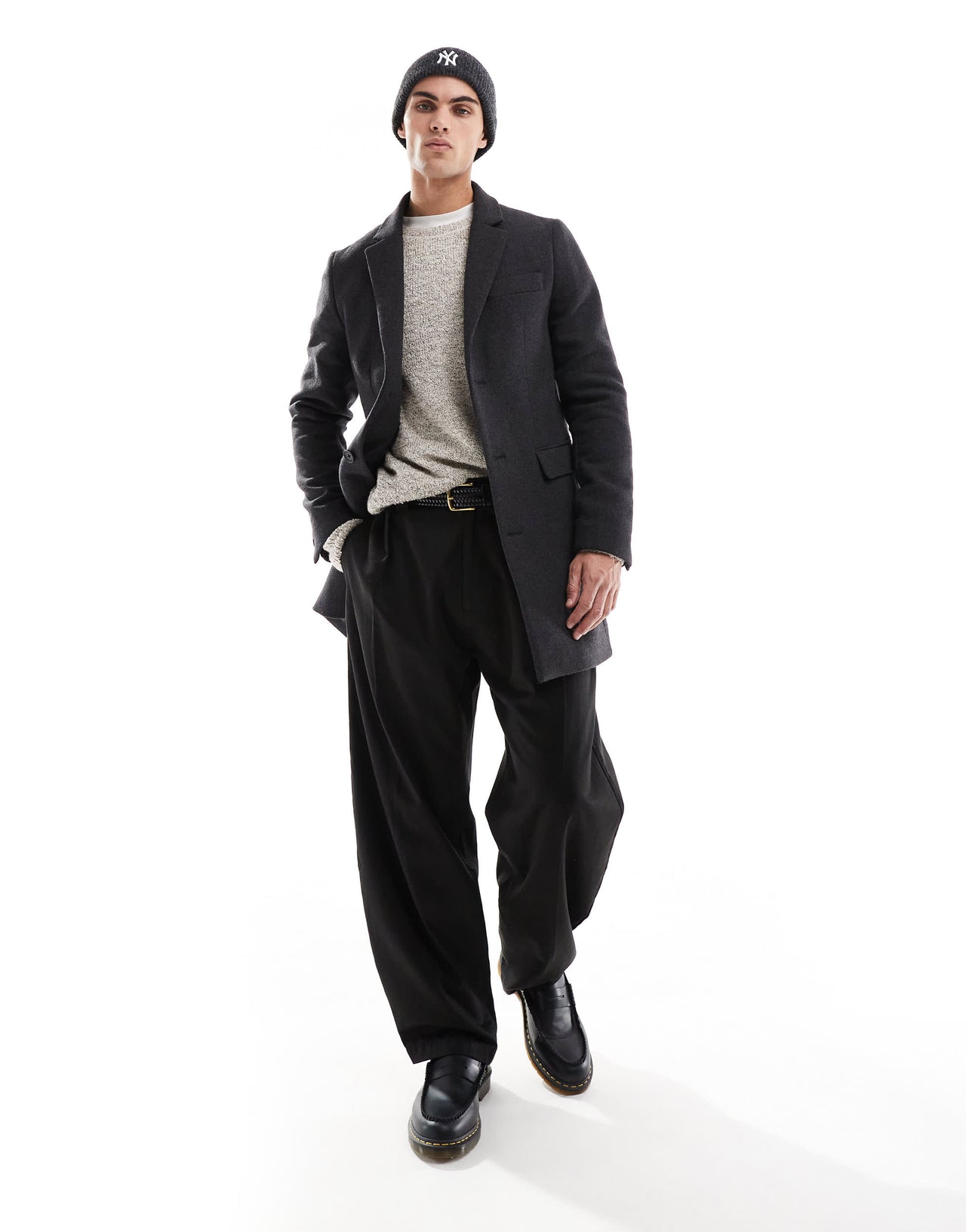 French Connection smart tailored coat in charcoal grey