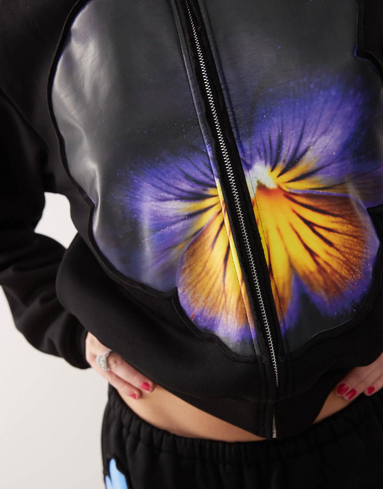 Tyler McGillivary flower bloom print hoodie co-ord in black