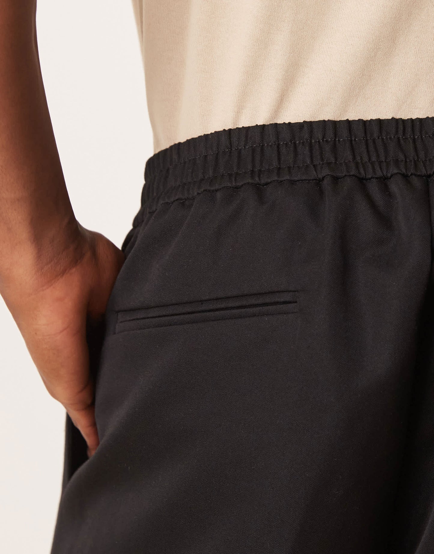 ASOS DESIGN smart co-ord straight trousers in black with elasticated waist
