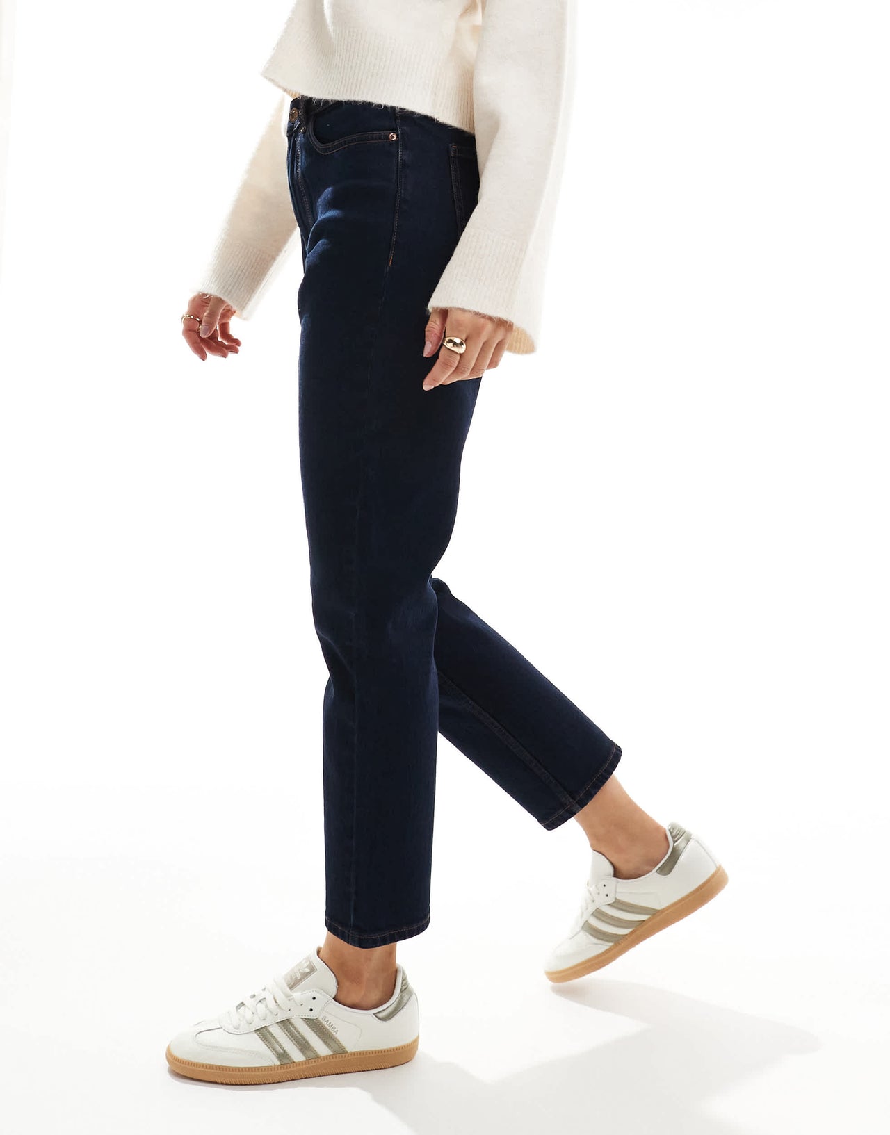 New Look Hannah straight leg jeans in navy