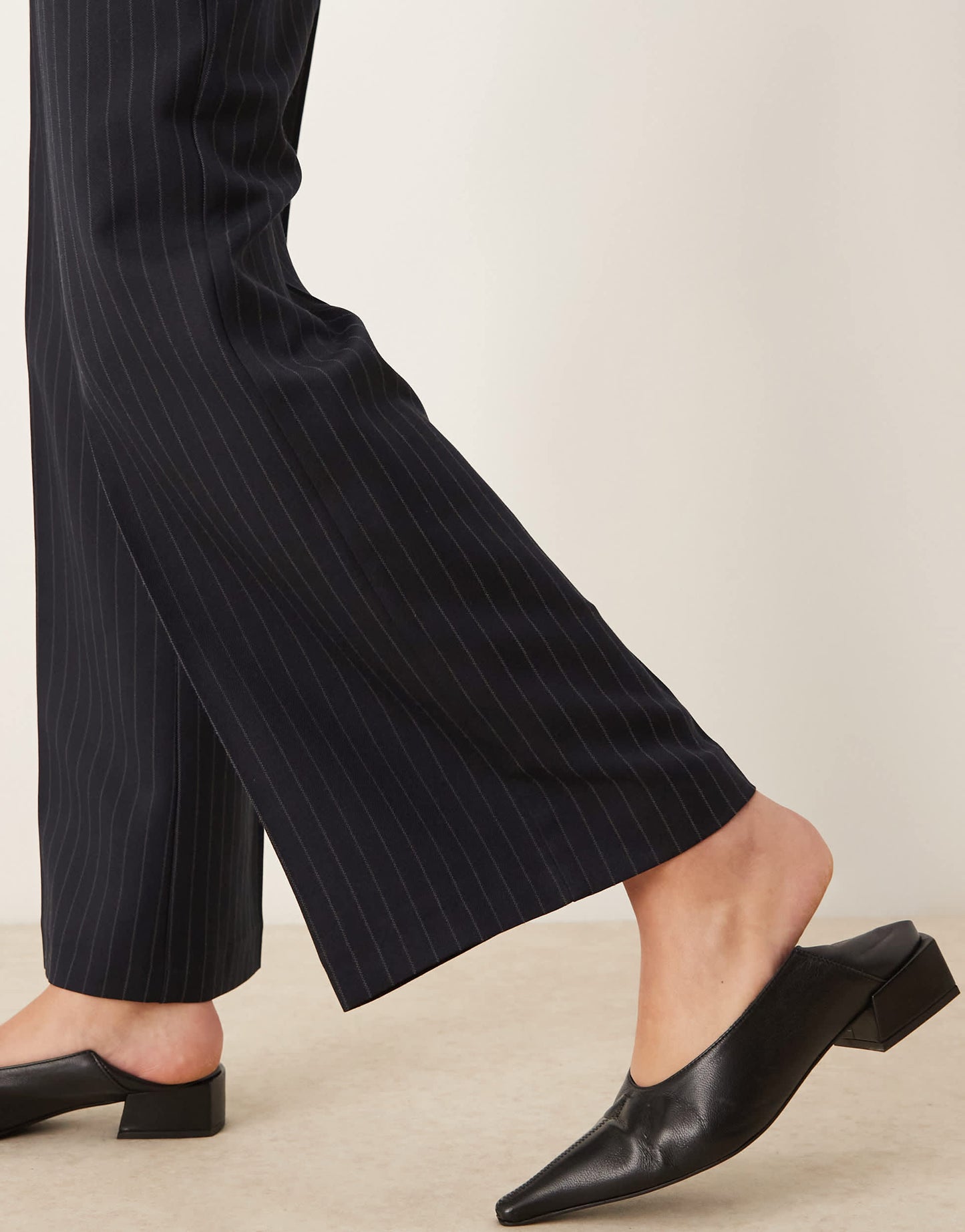 New Look wide leg pinstripe tailored trouser co-ord in navy