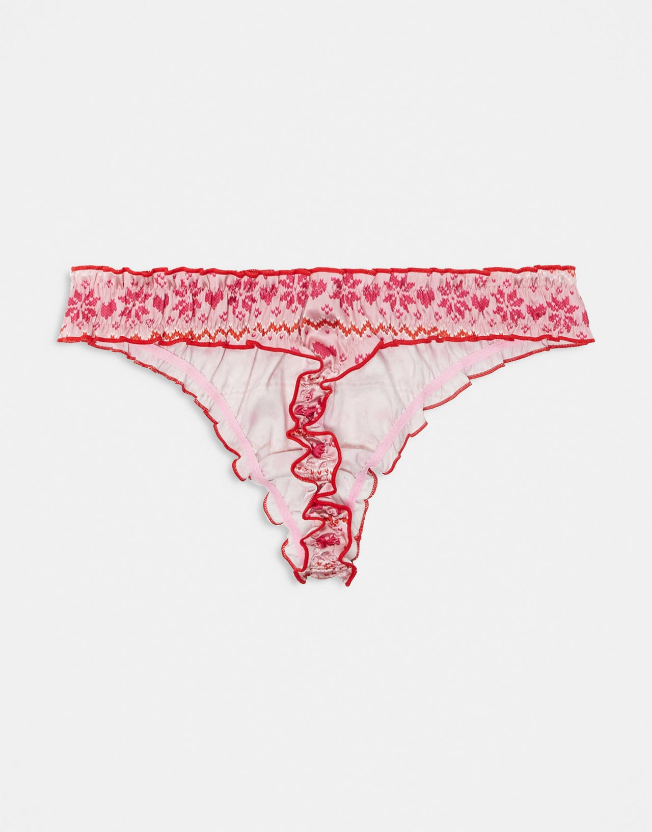 ASOS DESIGN 3 pack Christmas satin scrunch thongs in festive print