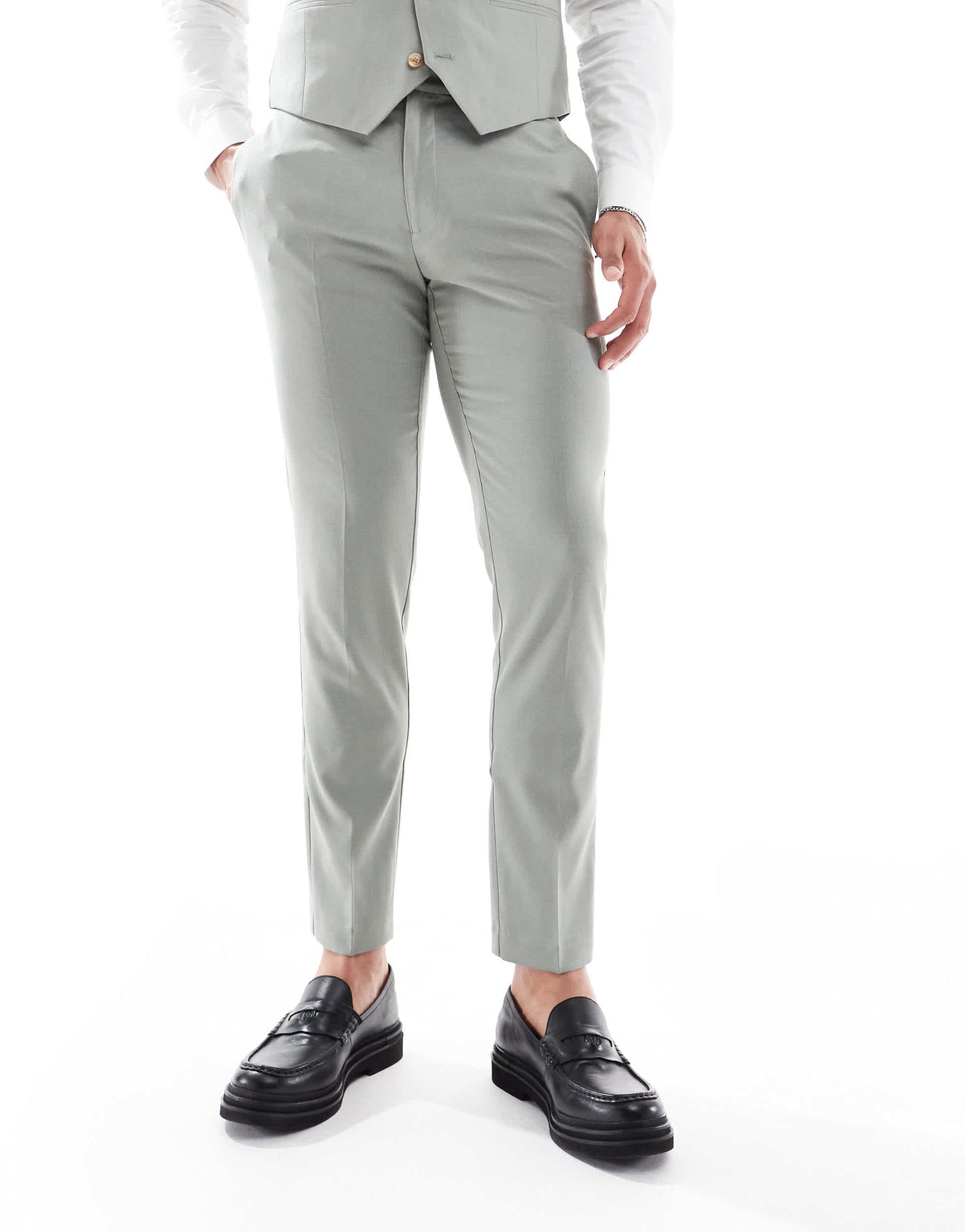ASOS DESIGN skinny suit trousers in light green