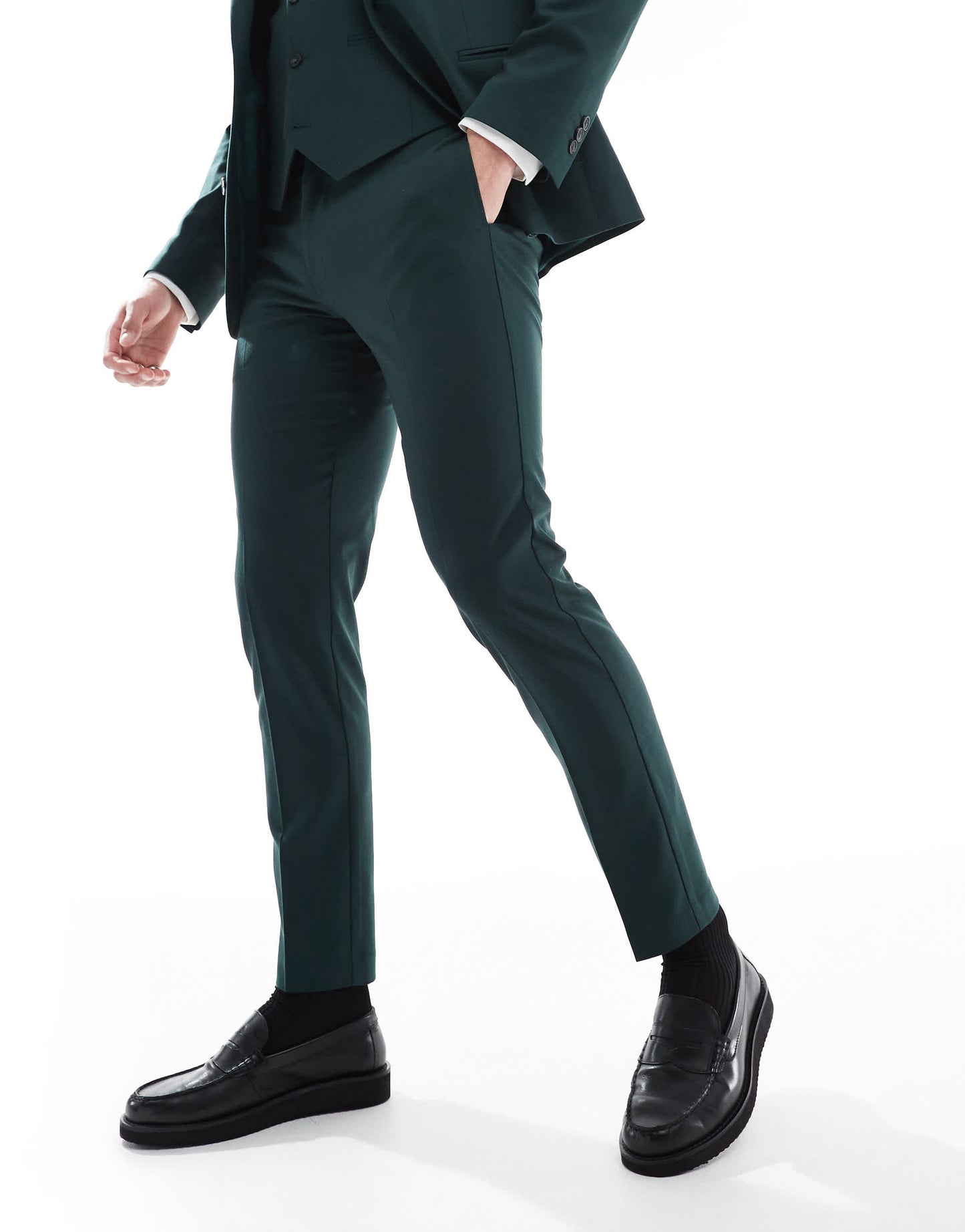 ASOS DESIGN skinny suit trousers in dark green