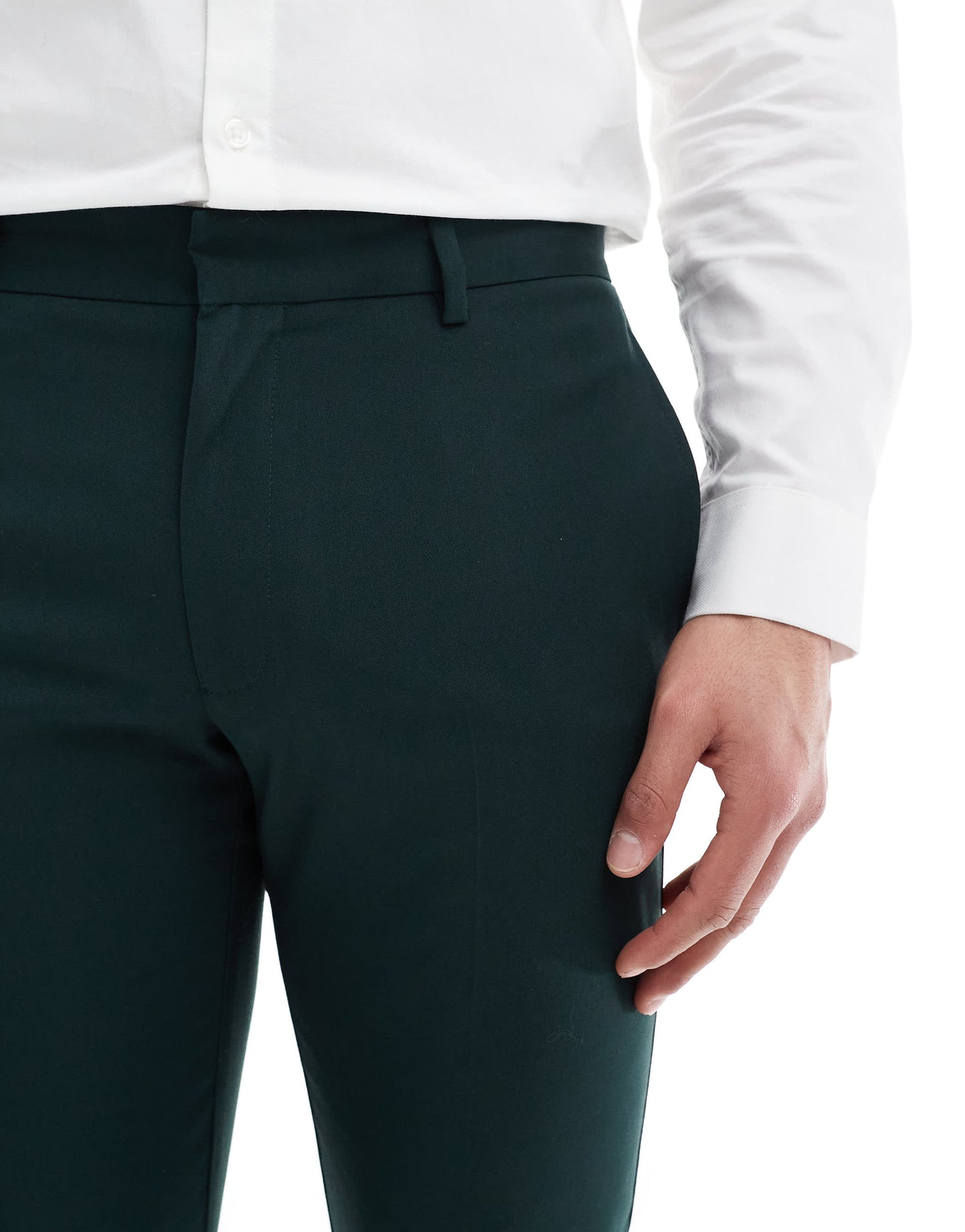 ASOS DESIGN skinny suit trousers in dark green