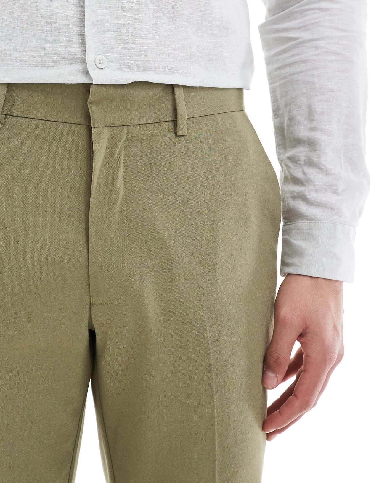 ASOS DESIGN slim suit trousers in olive green
