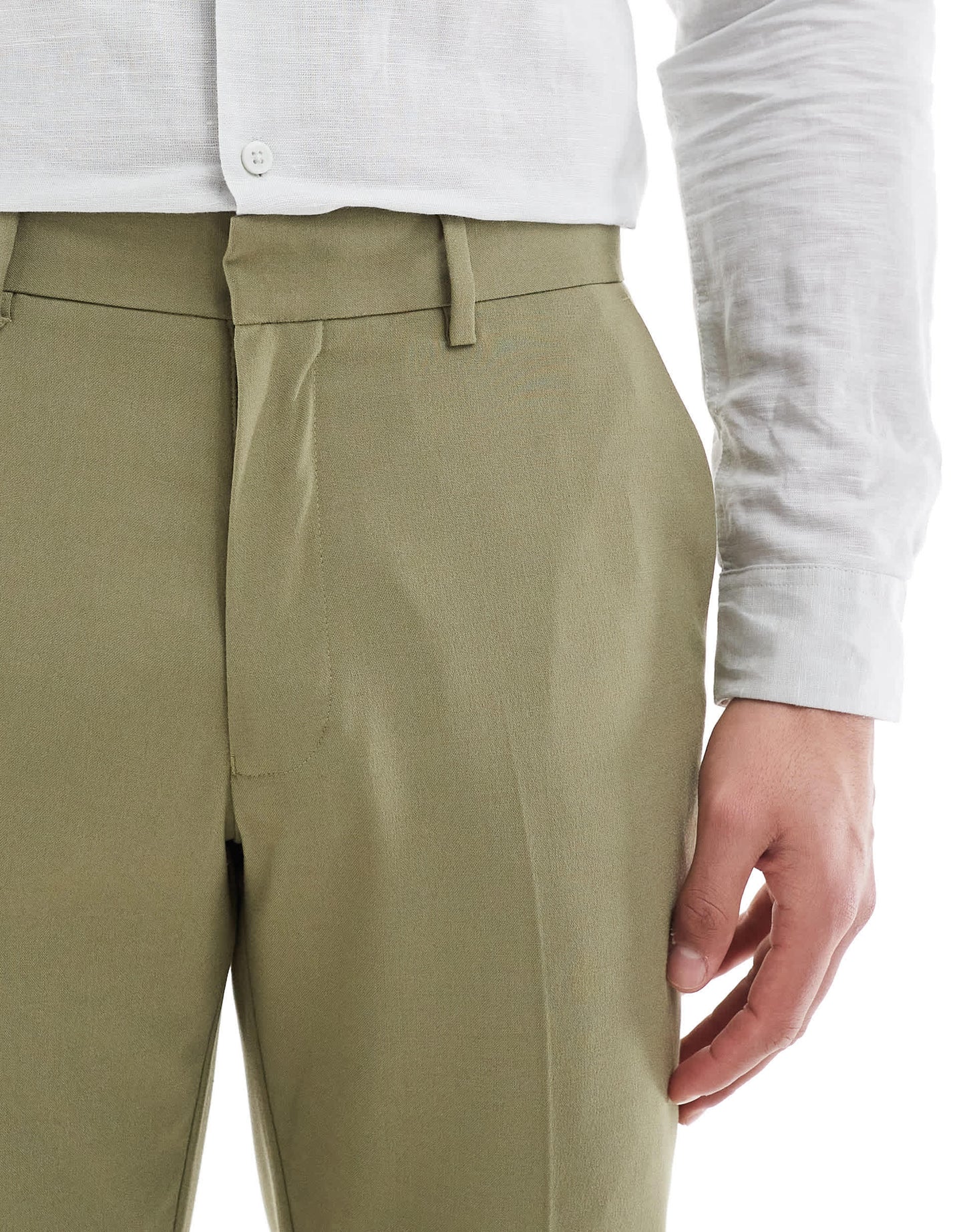 ASOS DESIGN slim suit trousers in olive green