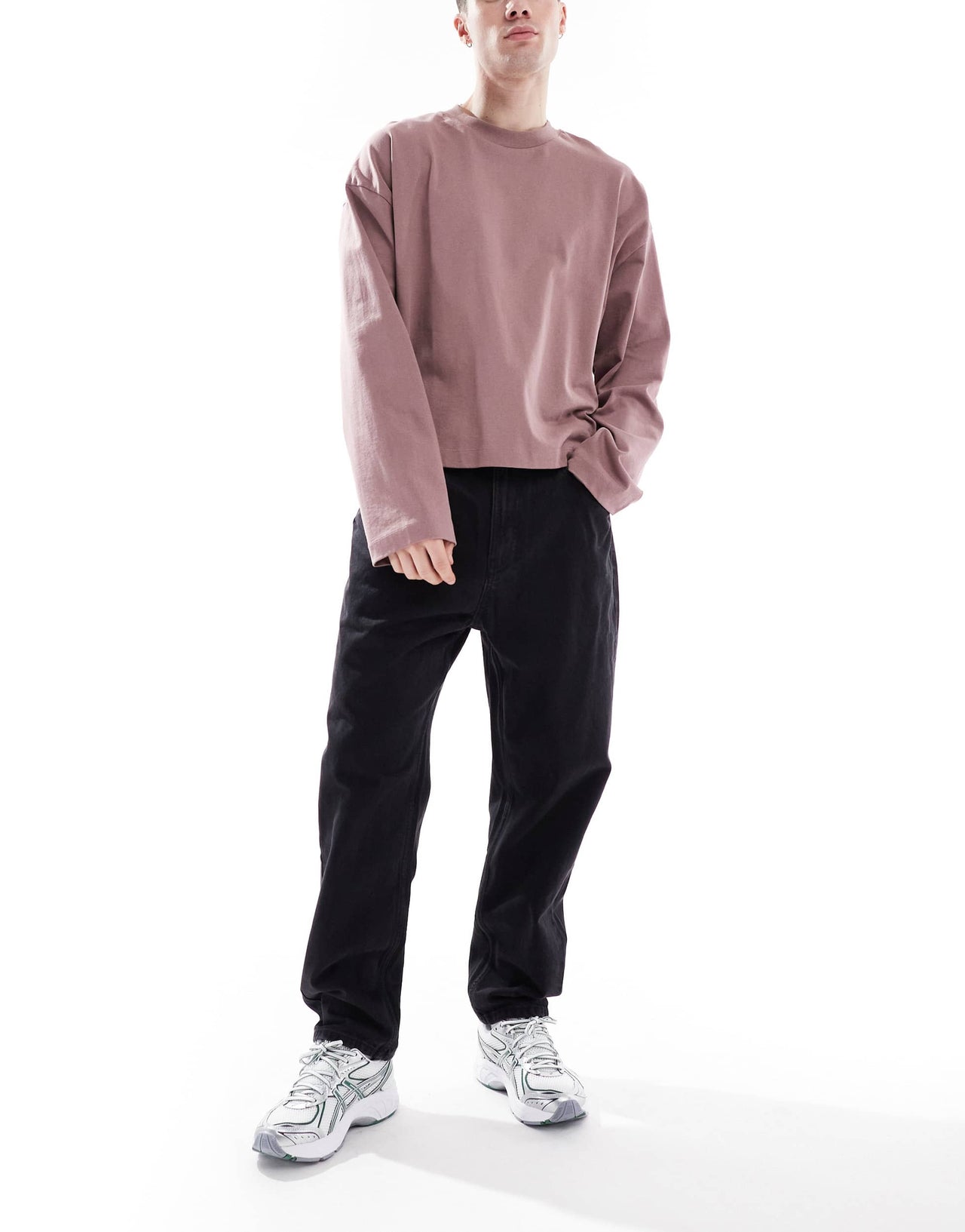 Bershka loose fit jeans in black