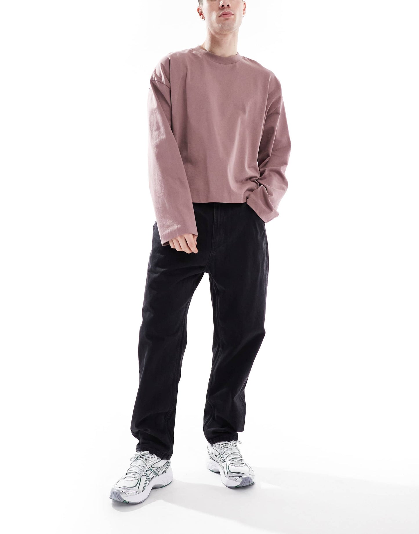 Bershka loose fit jeans in black