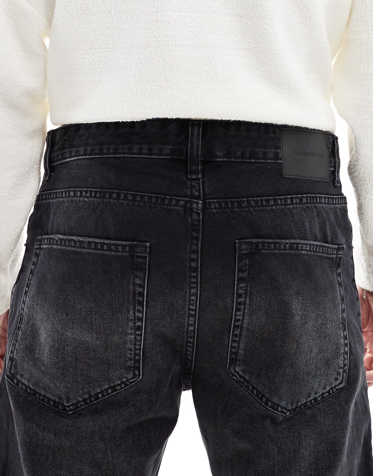 Pull&Bear straight vintage fit jeans in black