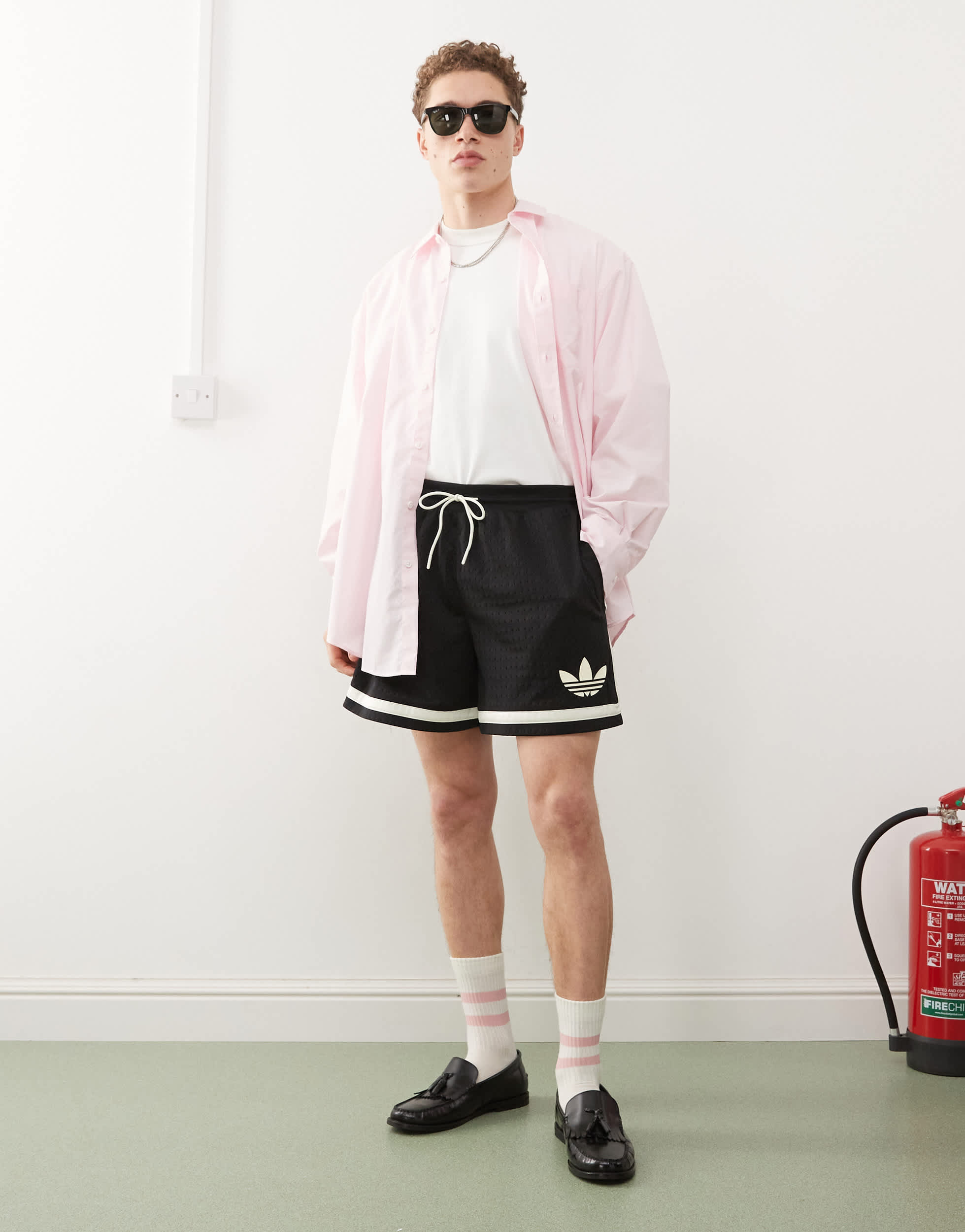 adidas Originals Basketball Warp knit short in black