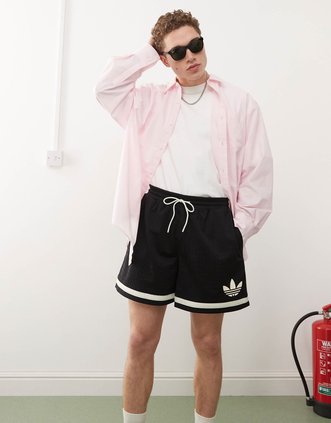 adidas Originals Basketball Warp knit short in black