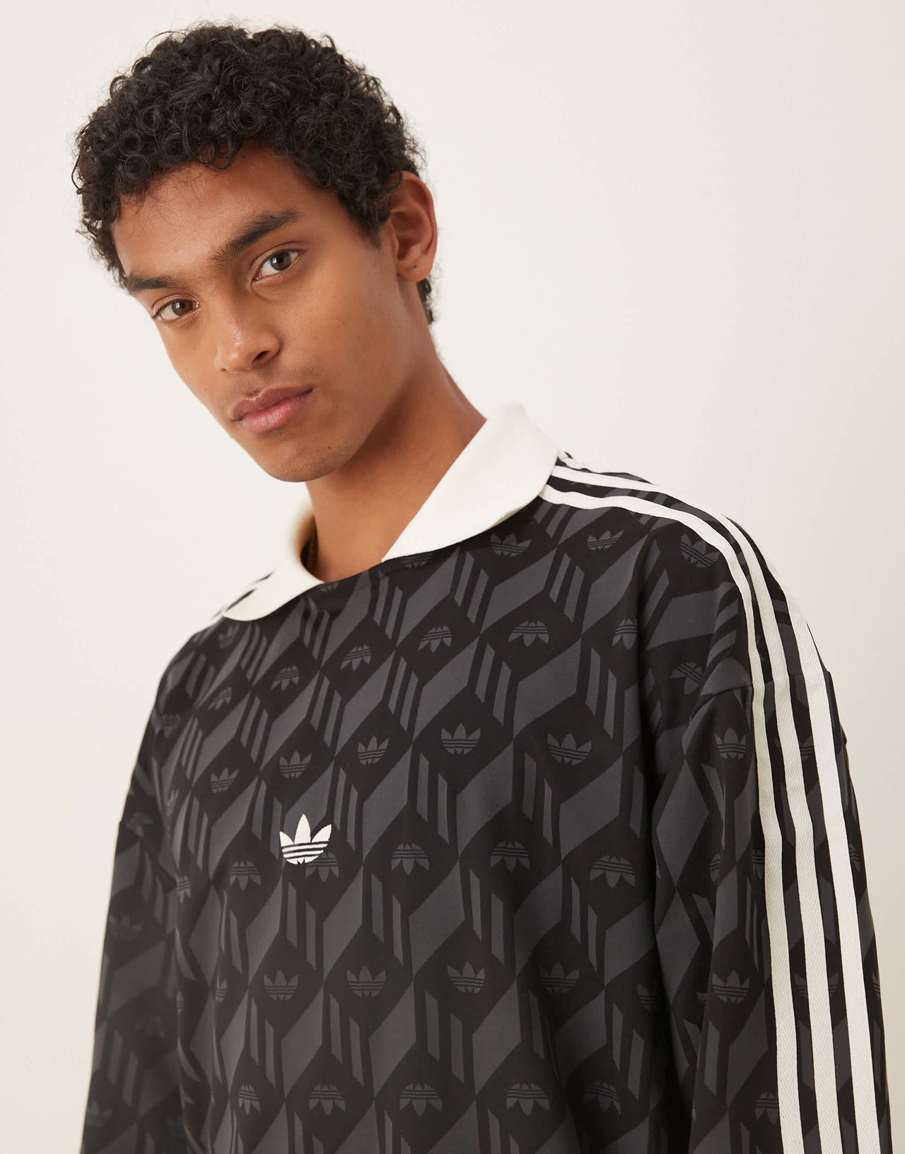 adidas Originals Basketball rugby top in black