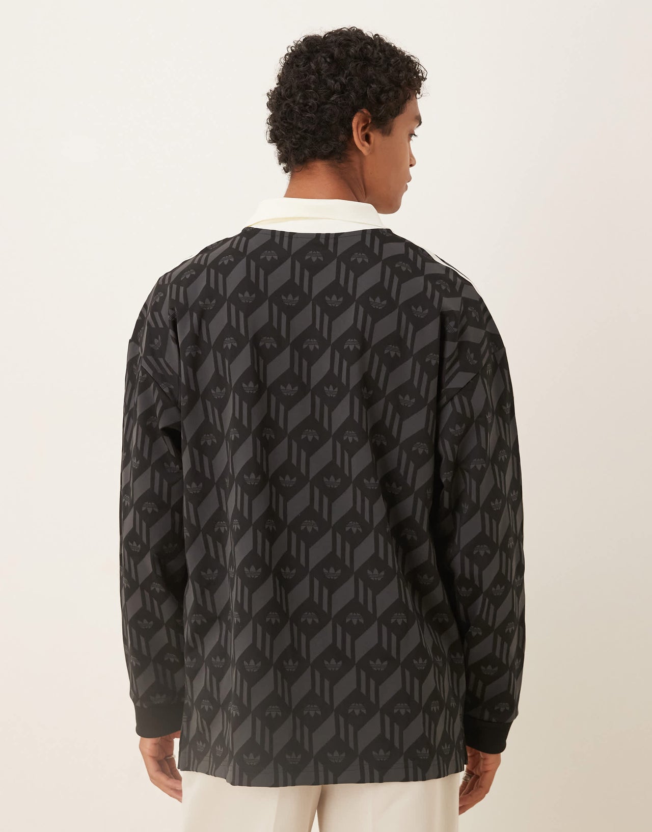 adidas Originals Basketball rugby top in black