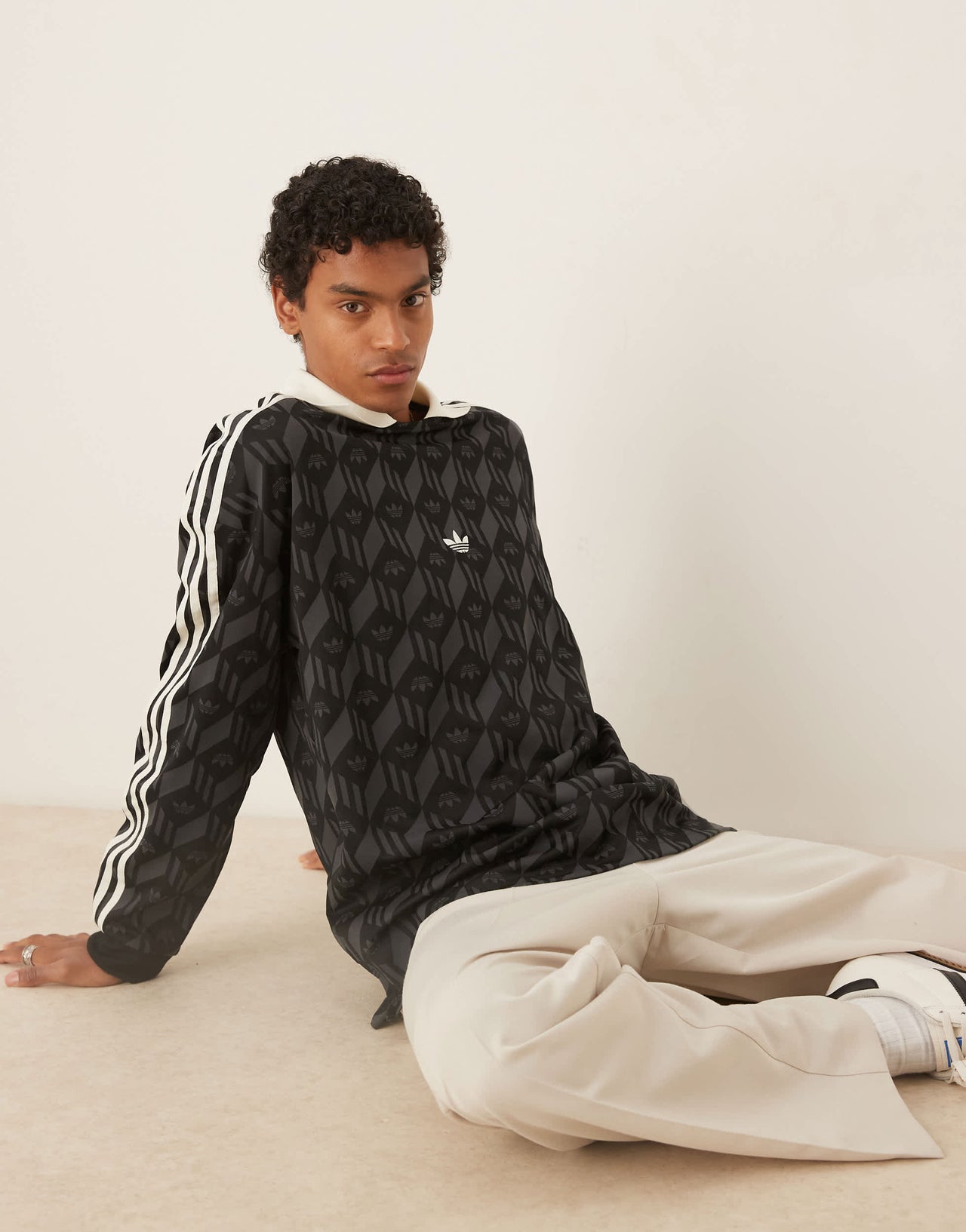 adidas Originals Basketball rugby top in black