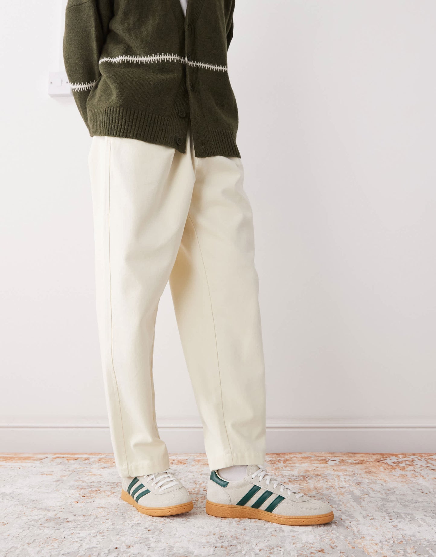 adidas Originals Handball Spezial trainers in cream and green