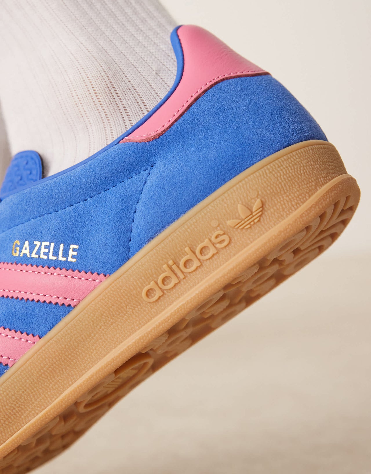 adidas Originals Gazelle Indoor trainers in blue and pink
