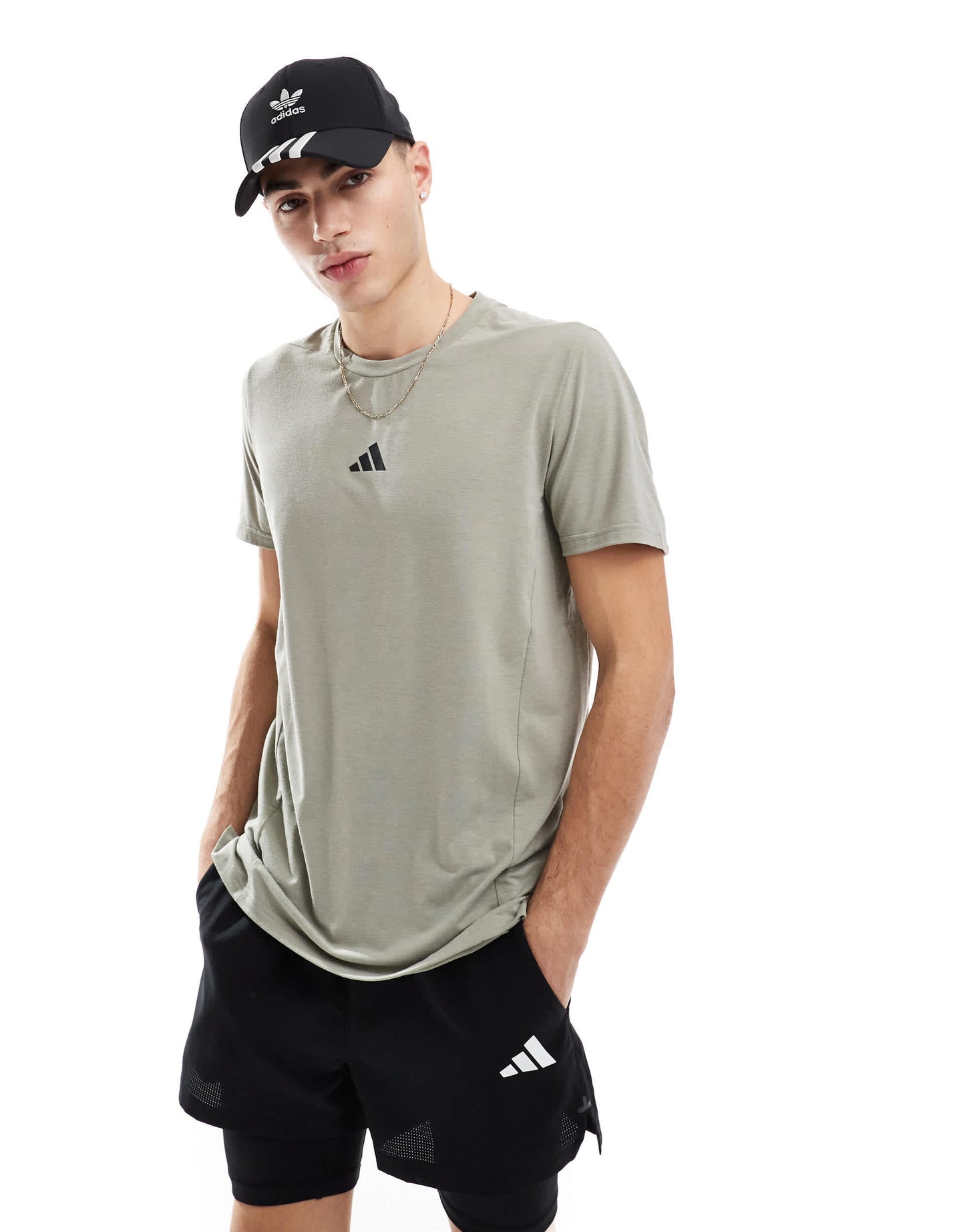 adidas Training D4T t-shirt in silver grey