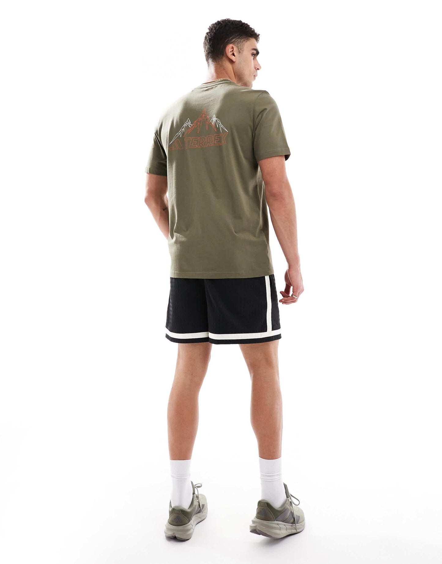 adidas Outdoor Terrex t-shirt with chest logo in olive green