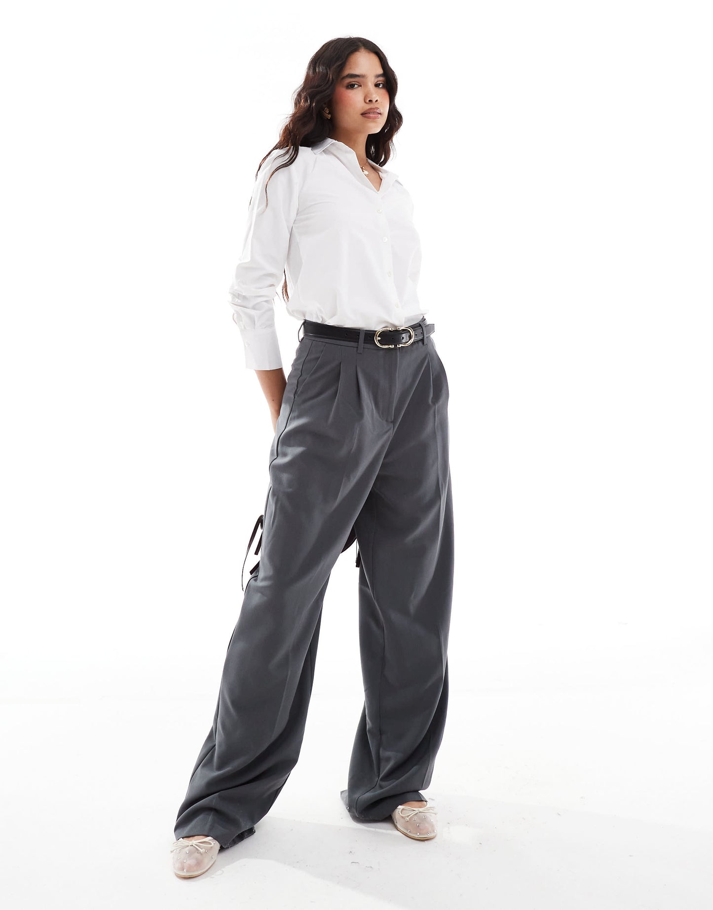 Stradivarius classic shirt in white