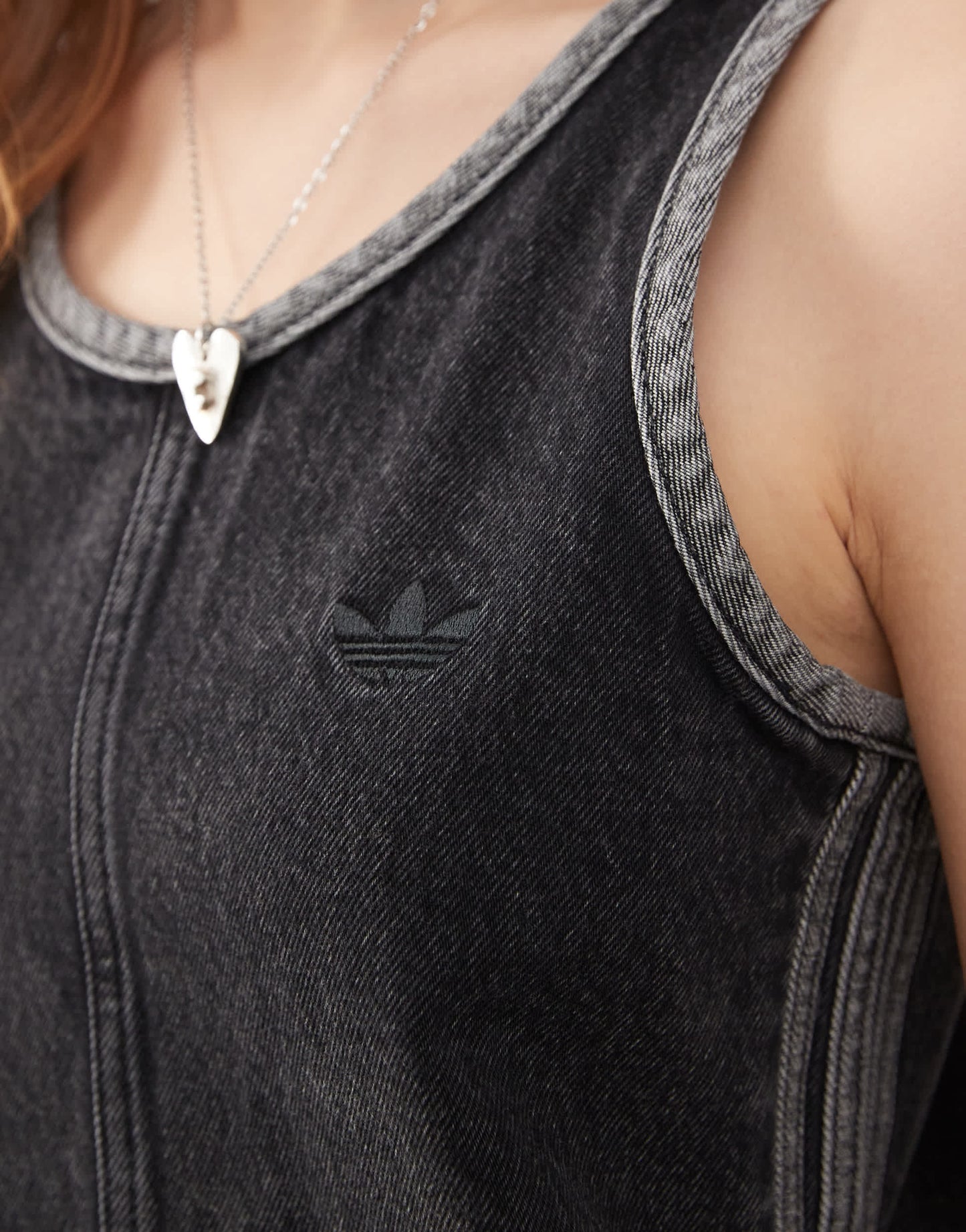 adidas Originals Adicolor 90's denim dress in black