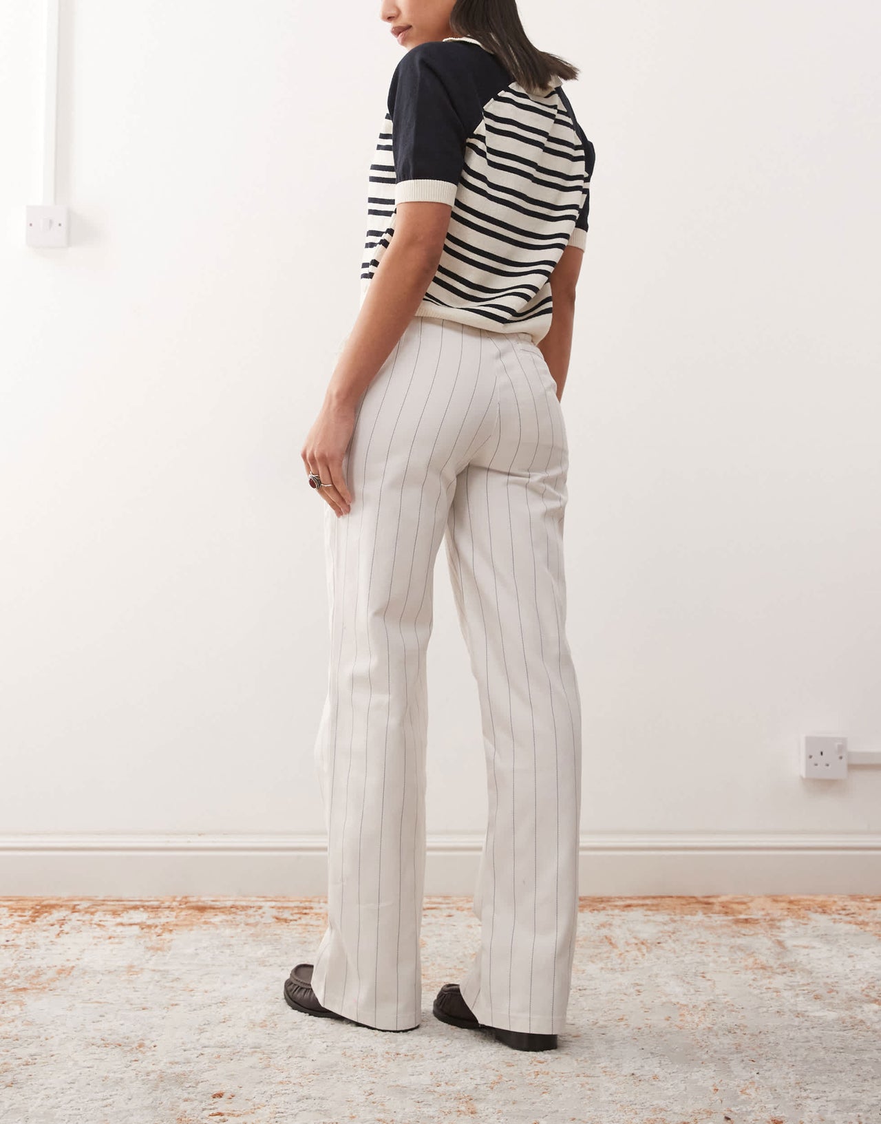 adidas Originals trousers in cream pinstripe