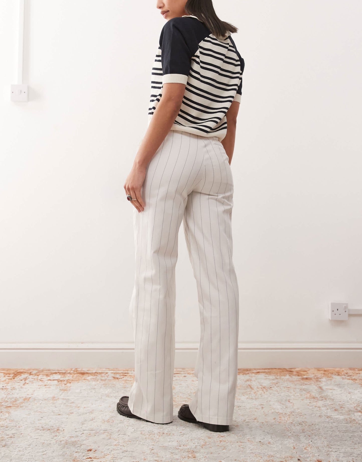 adidas Originals trousers in cream pinstripe