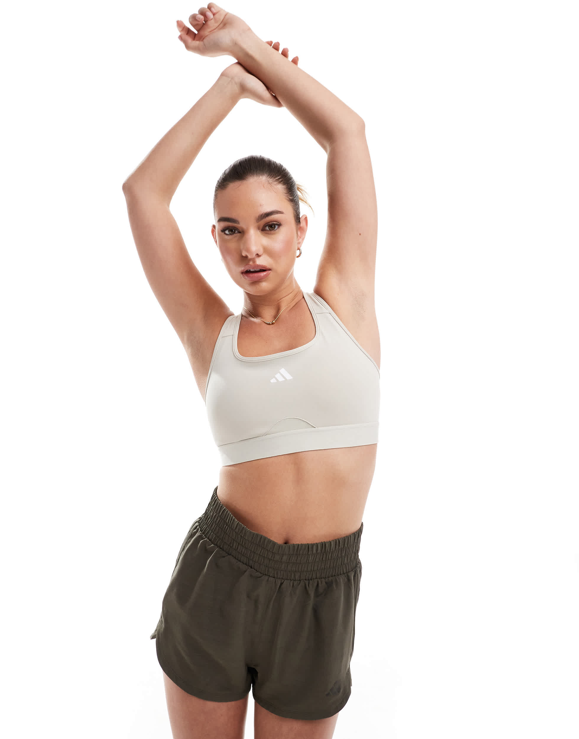 adidas Training Essentials sports bra in stone