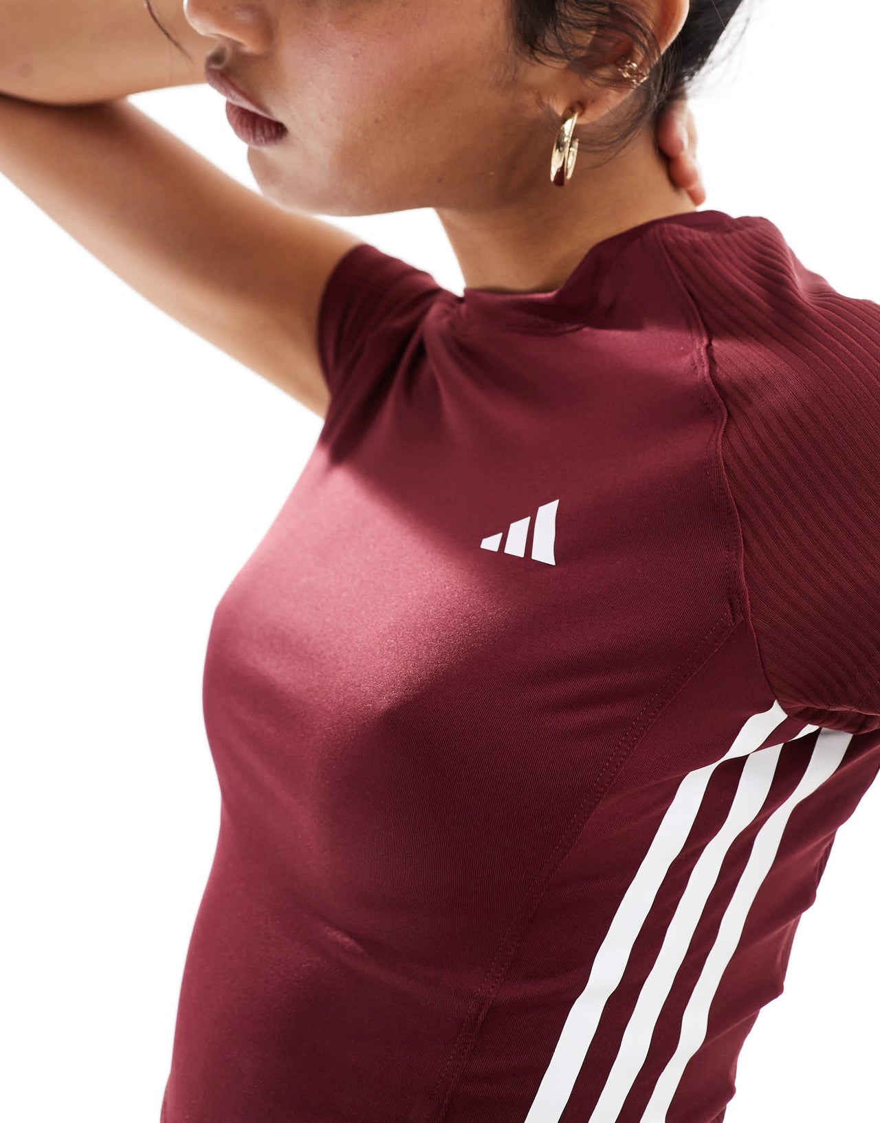 adidas Training Hyperglam t-shirt in burgundy
