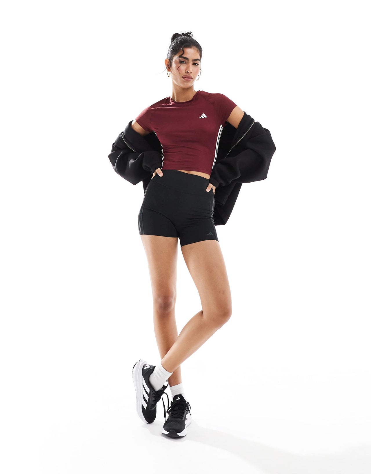 adidas Training Hyperglam t-shirt in burgundy