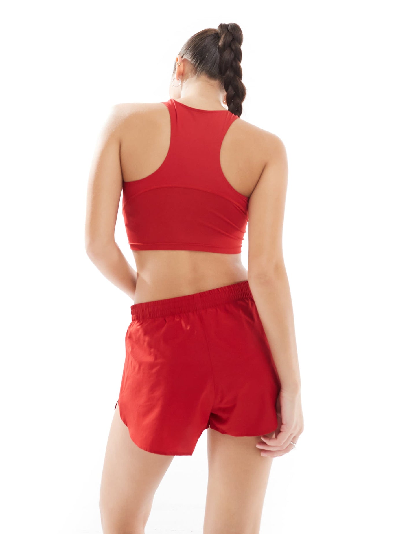 adidas Running crop top in red