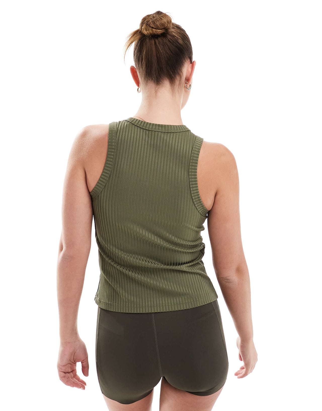 adidas Training rib tank top in olive green