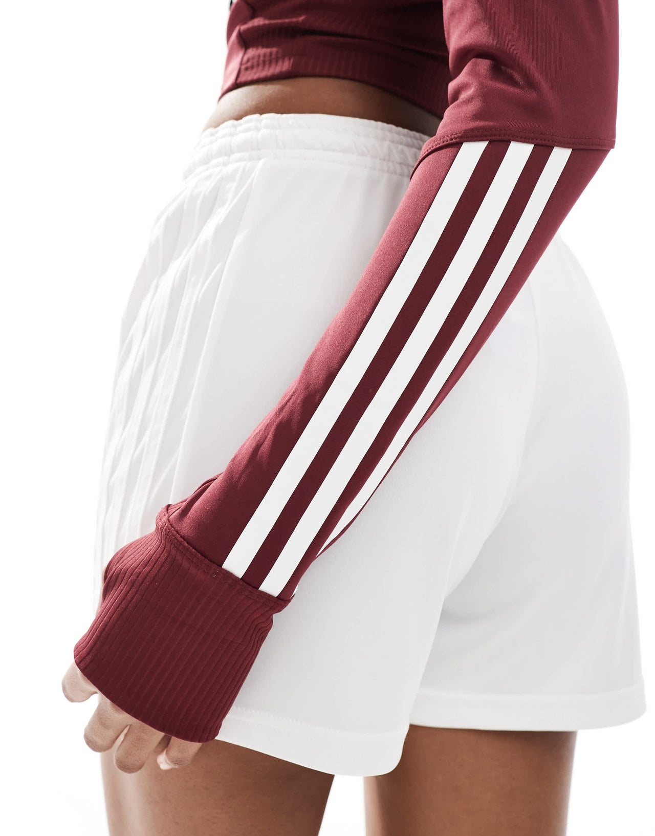 adidas Training Hyperglam full zip top in burgundy