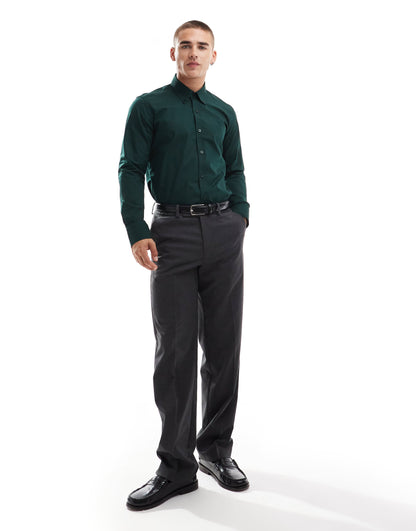 Shelby and Sons chilwell smart shirt in dark green