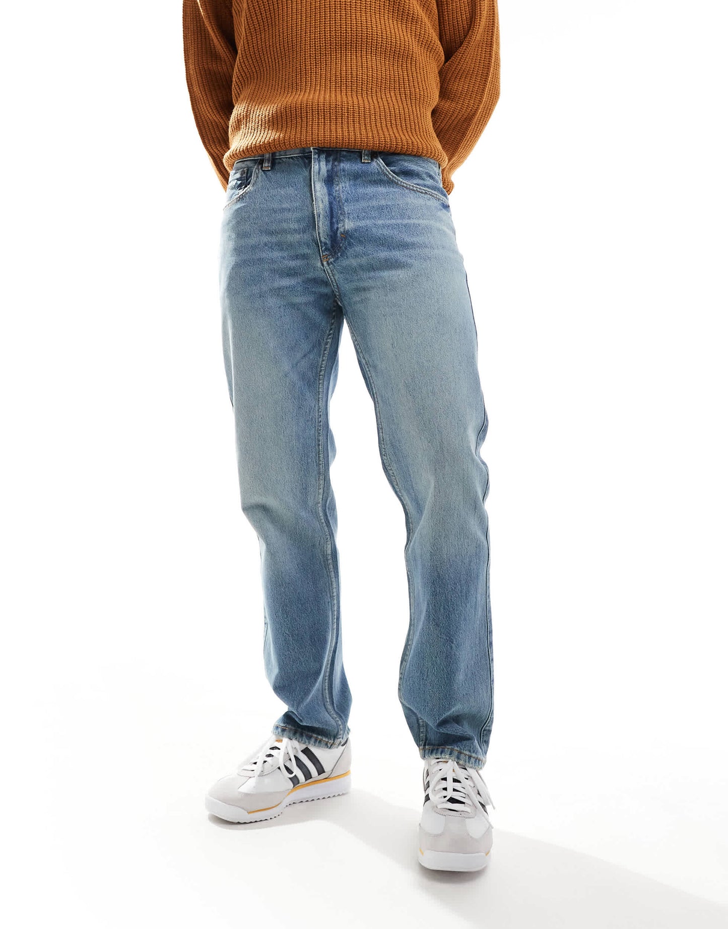Pull&Bear straight vintage fit jeans in dirty washed blue