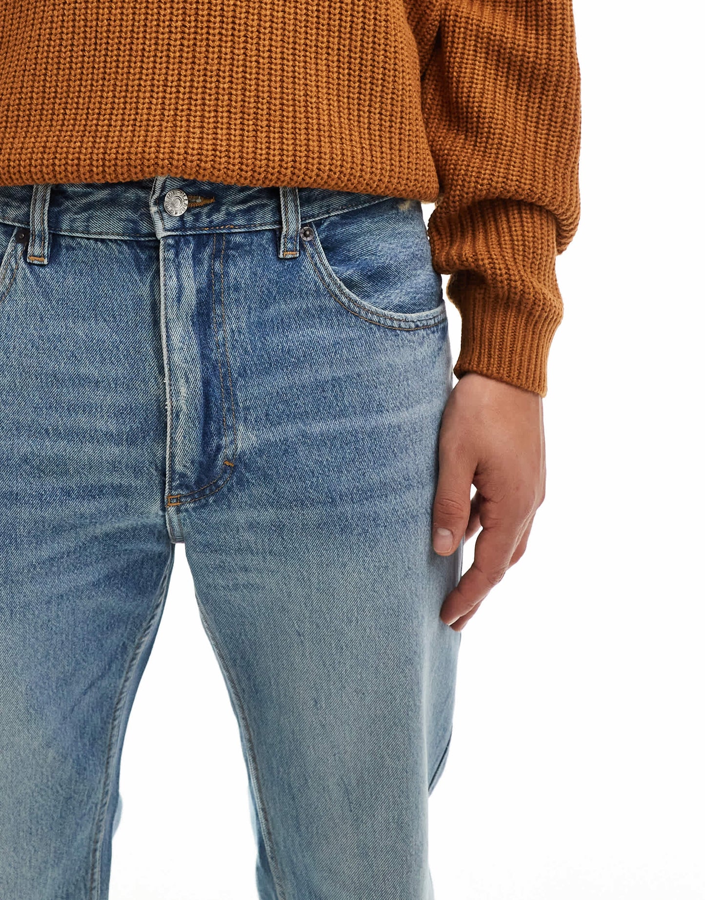 Pull&Bear straight vintage fit jeans in dirty washed blue