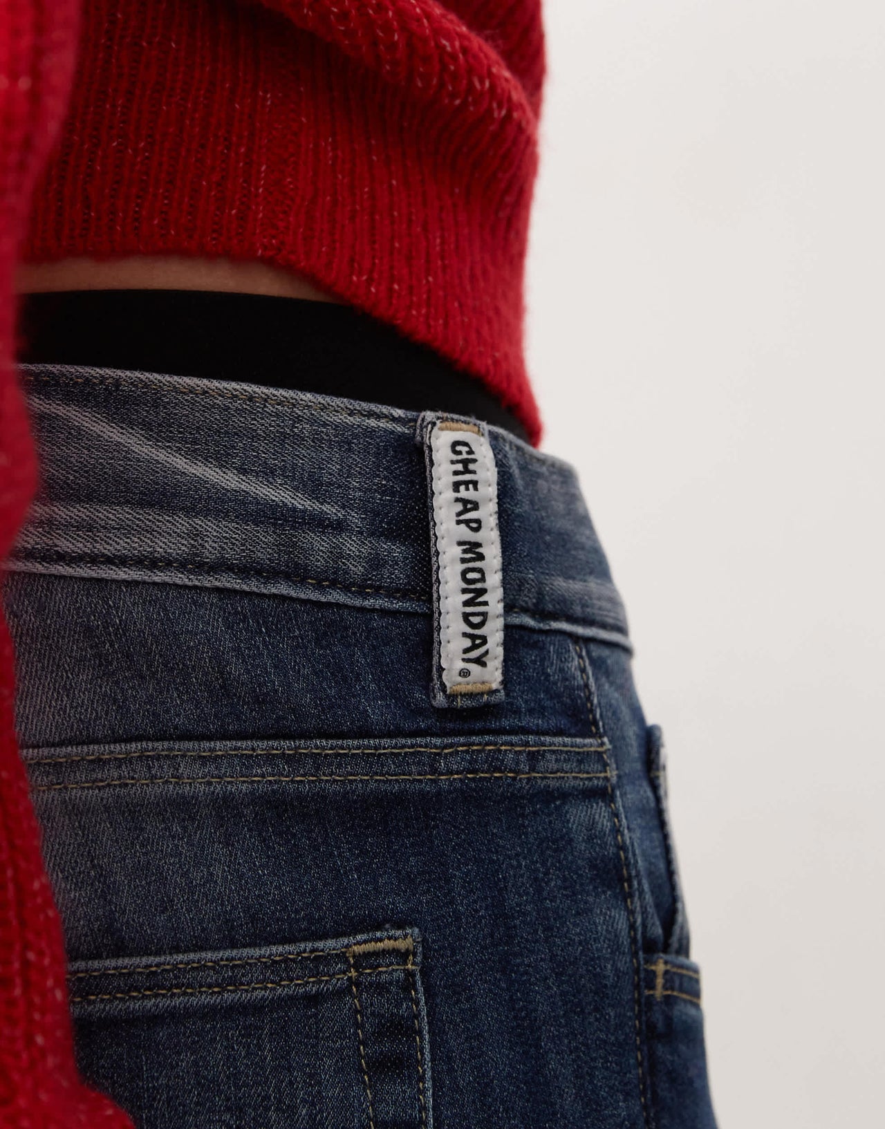 Cheap Monday Sleeze super stretch skinny jeans in blue spray