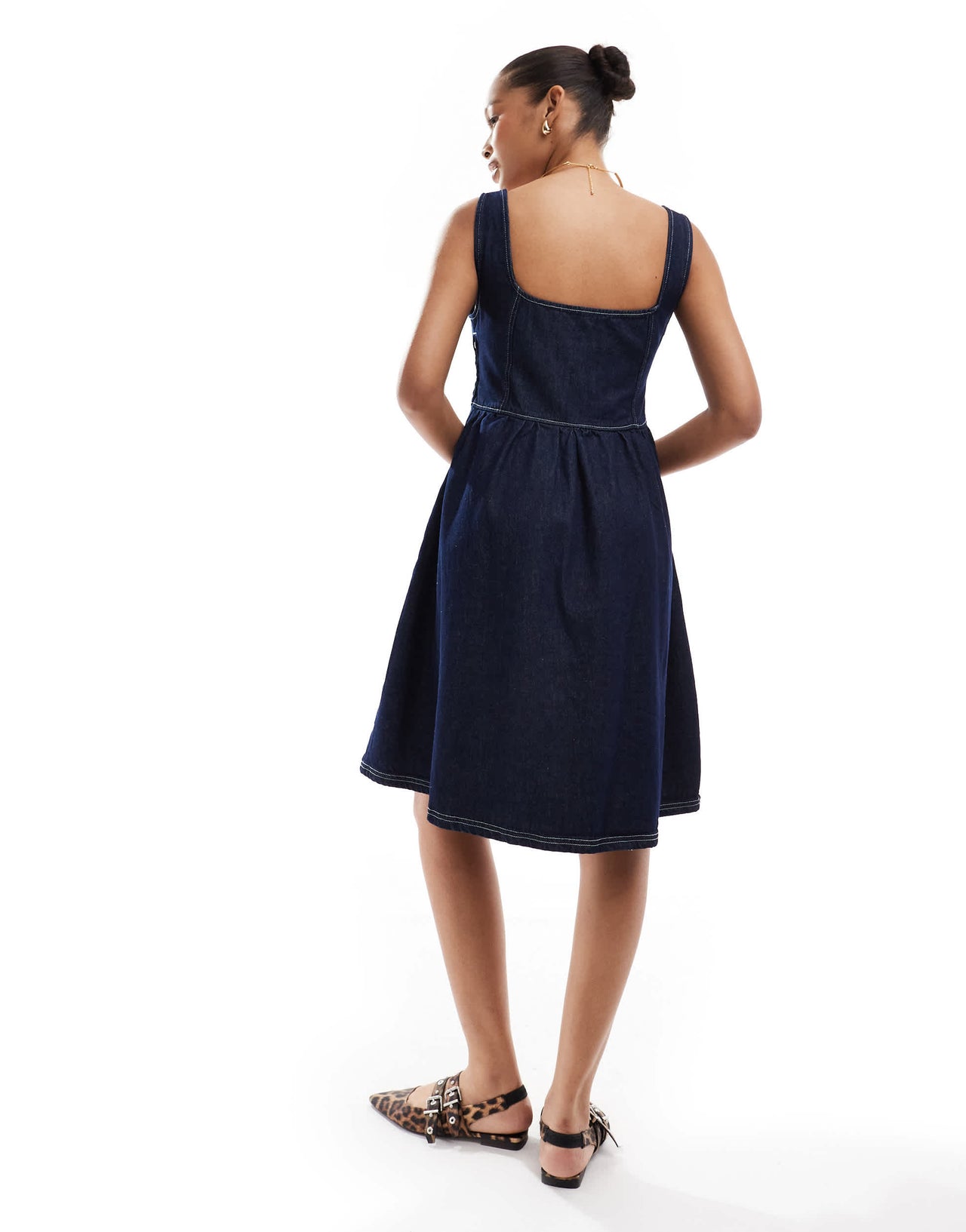 ASOS DESIGN denim structured dress in indigo