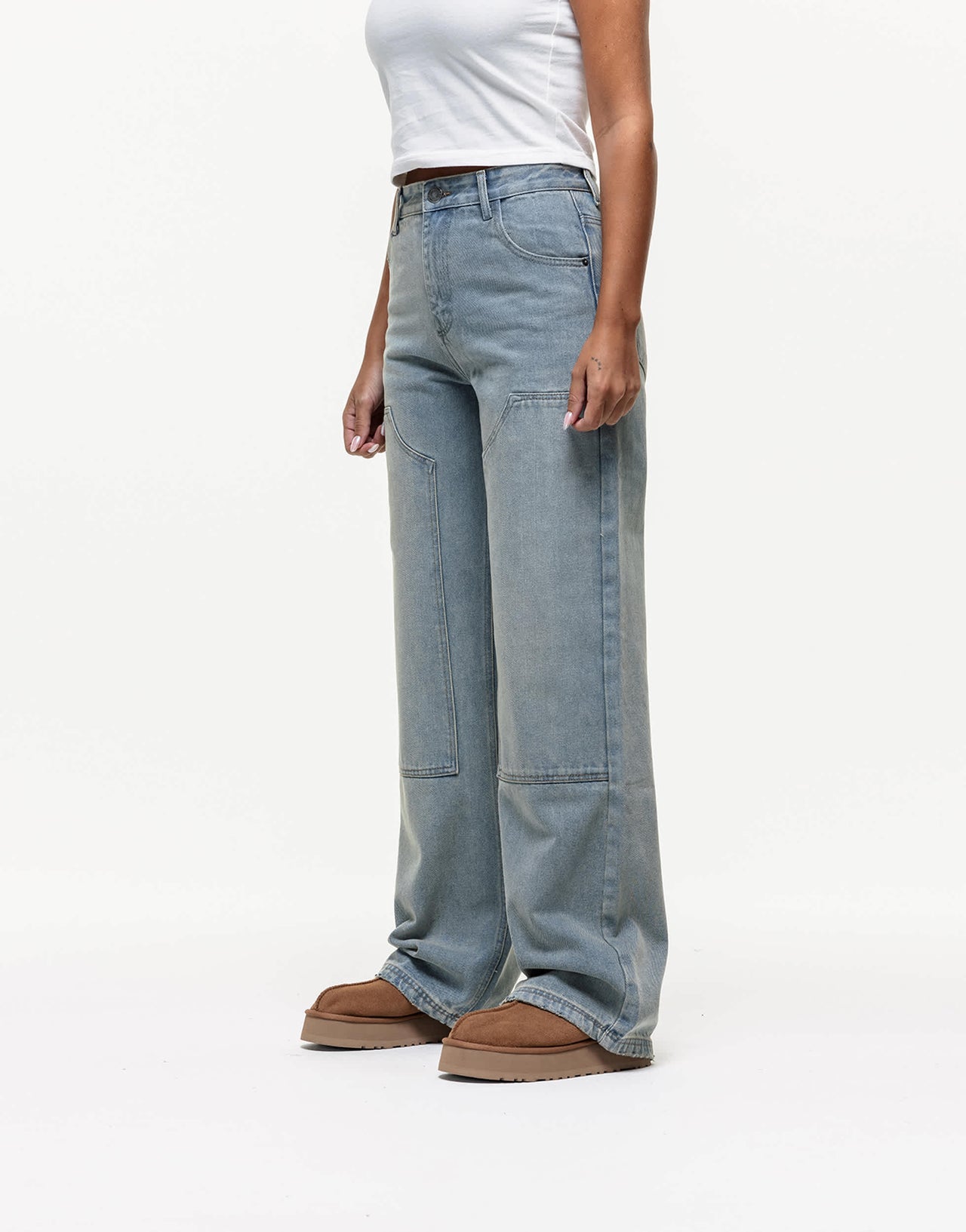 Good For Nothing carpenter denim jeans in sand blue wash
