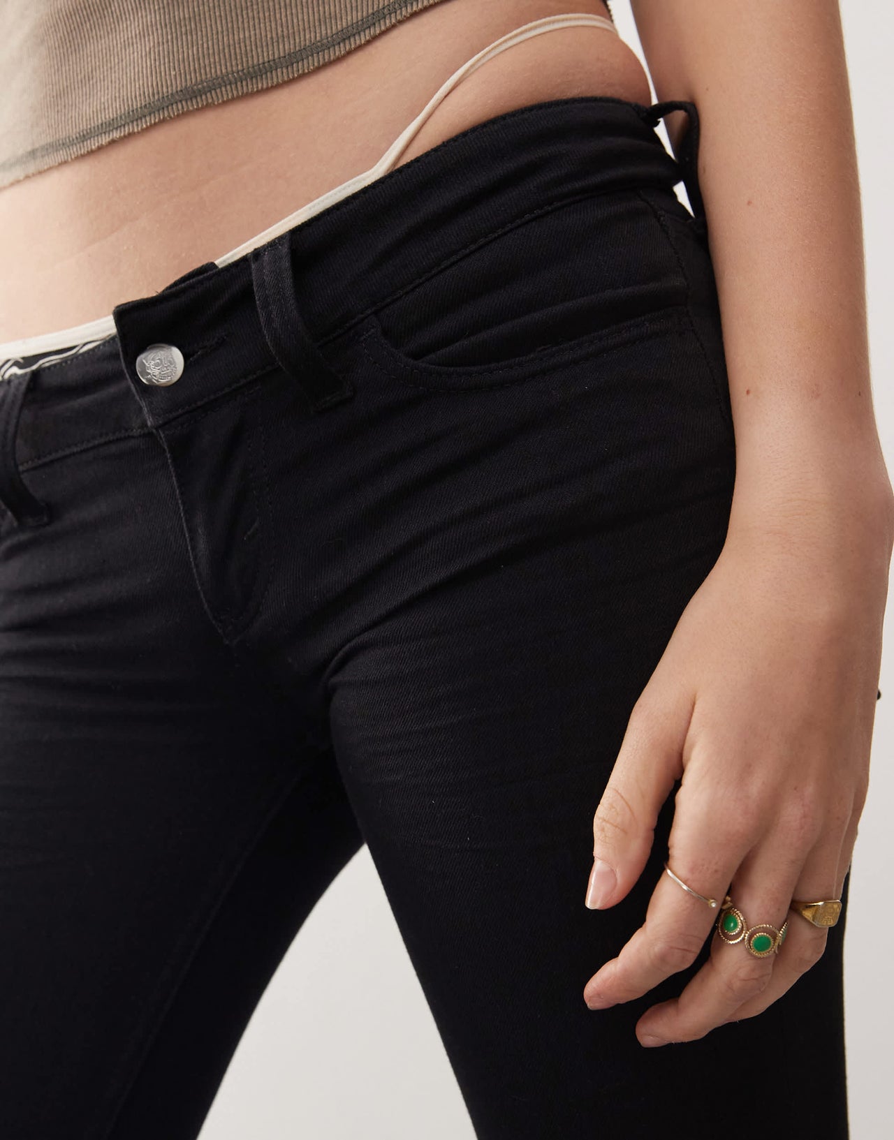 Cheap Monday Flare Low stretch jeans in black rinse wash