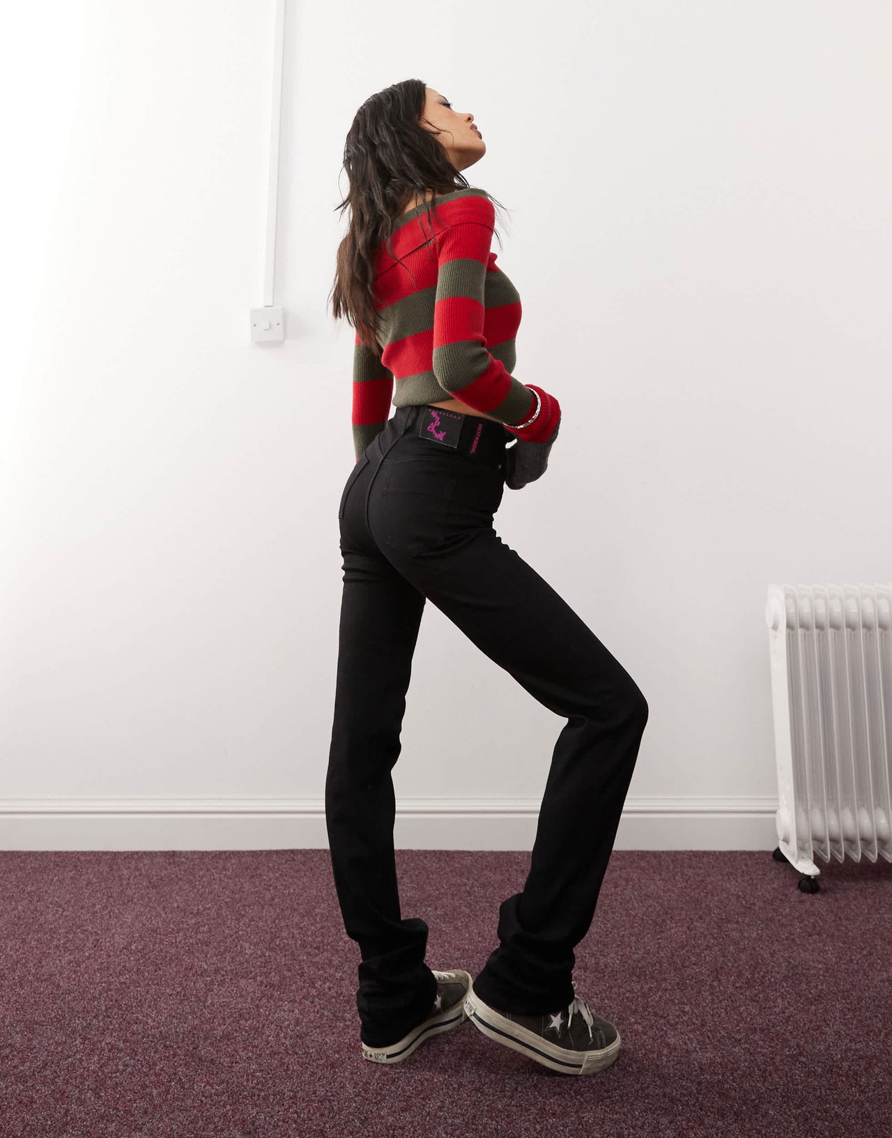 Cheap Monday Sleezie High waist super stretch skinny jeans in clean black rinse wash