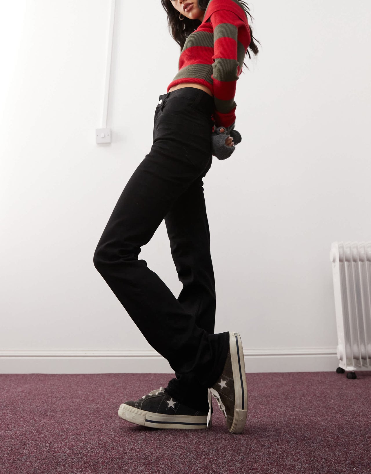 Cheap Monday Sleezie High waist super stretch skinny jeans in clean black rinse wash