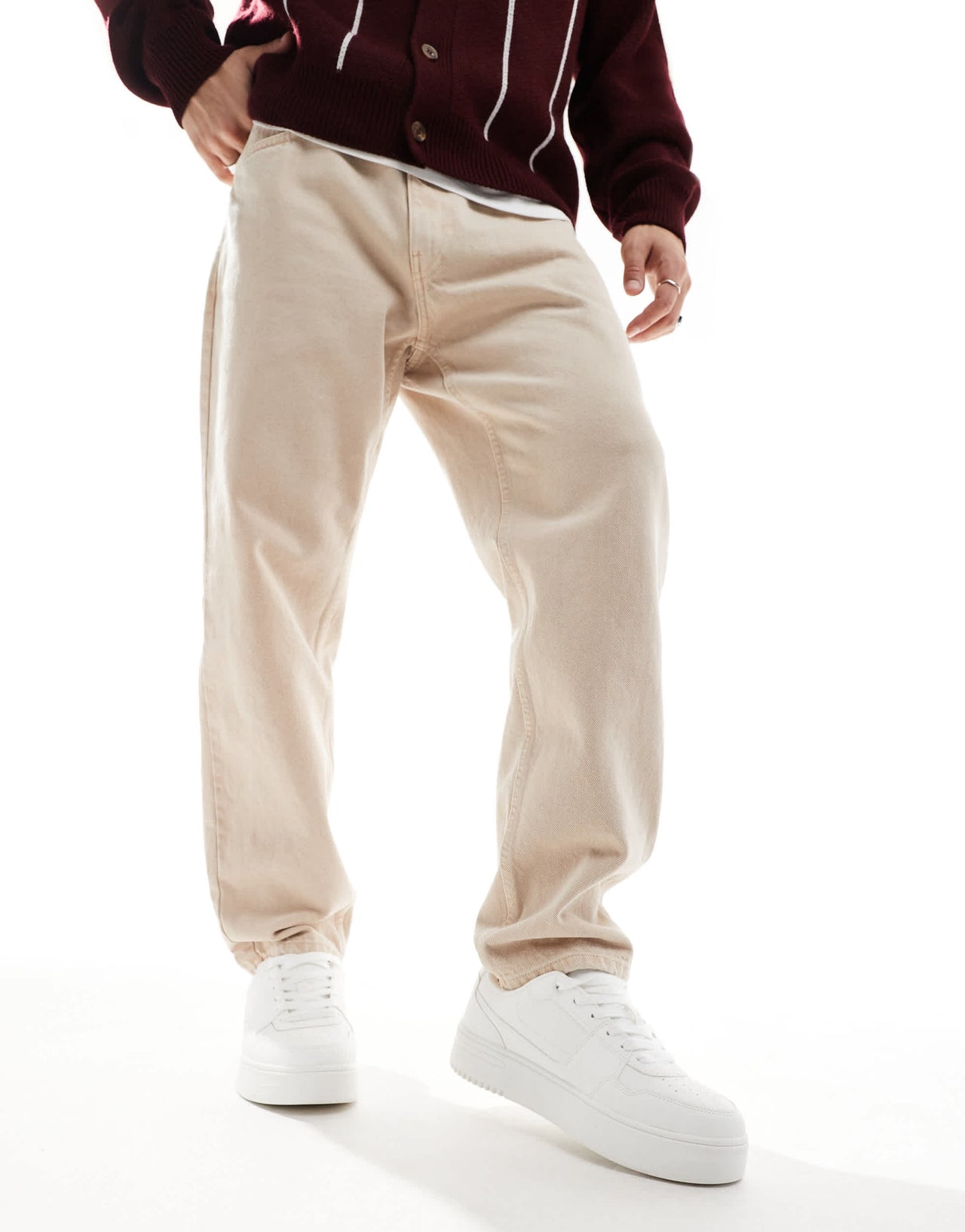 Pull&Bear chunky panel trainer in white